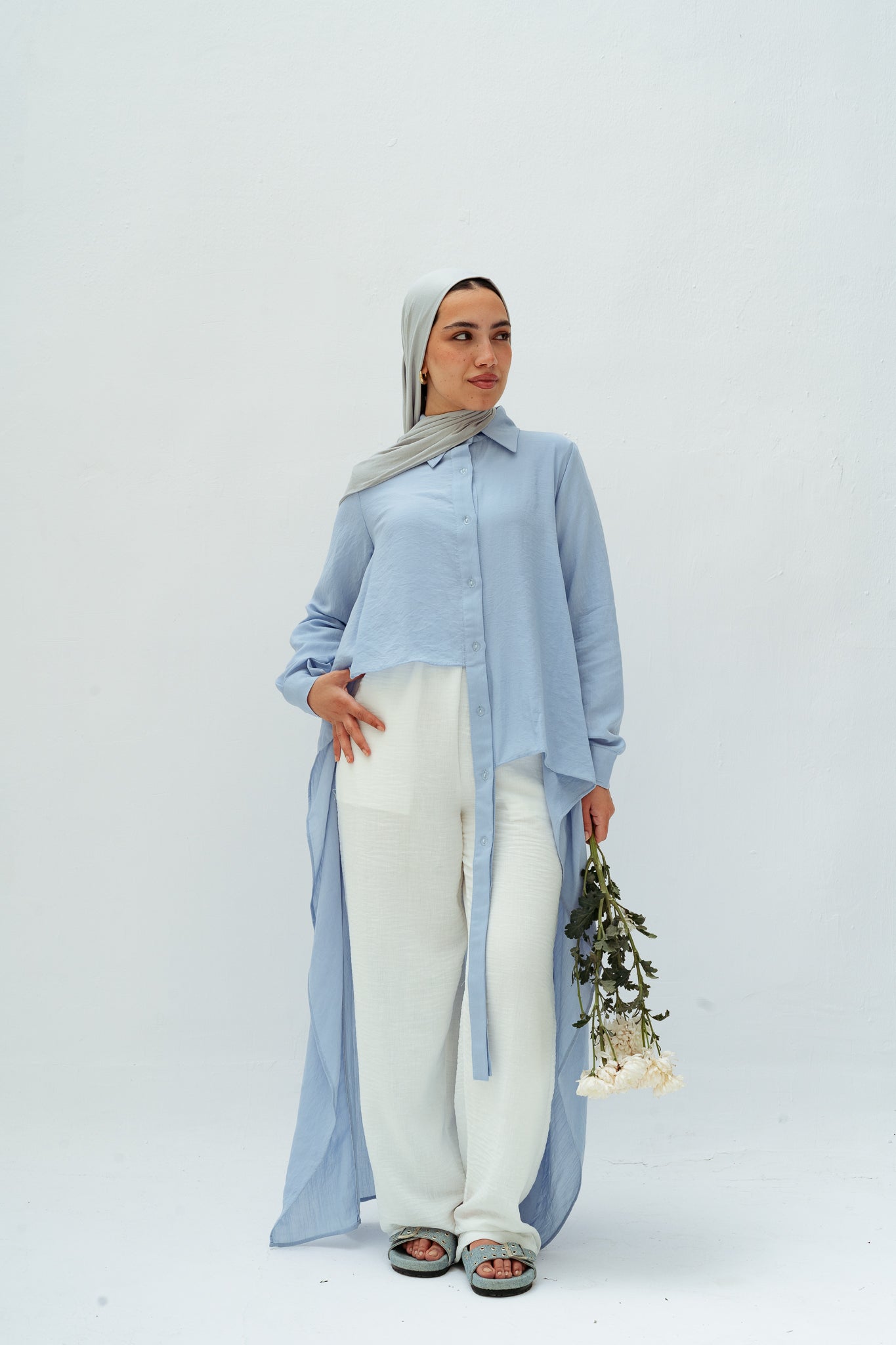 All Around Asymmetric Top in Baby blue