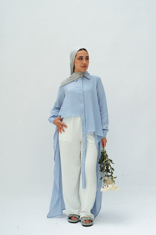 All Around Asymmetric Top in Baby blue