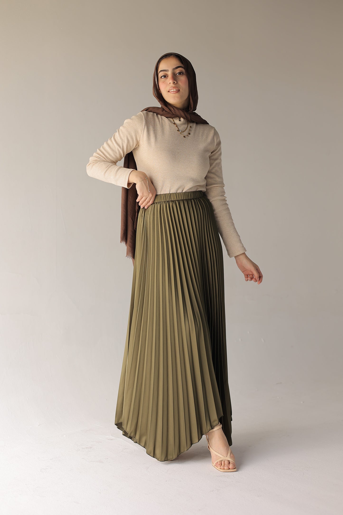 Ash skirt in Olive