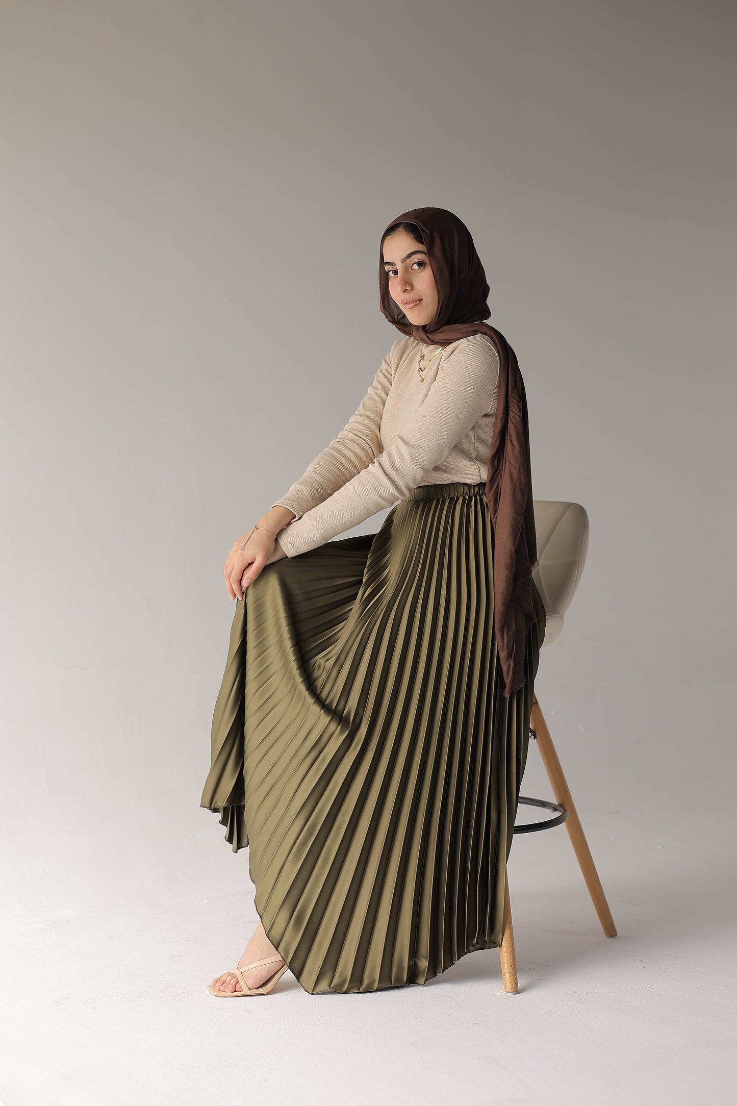 Ash skirt in Olive