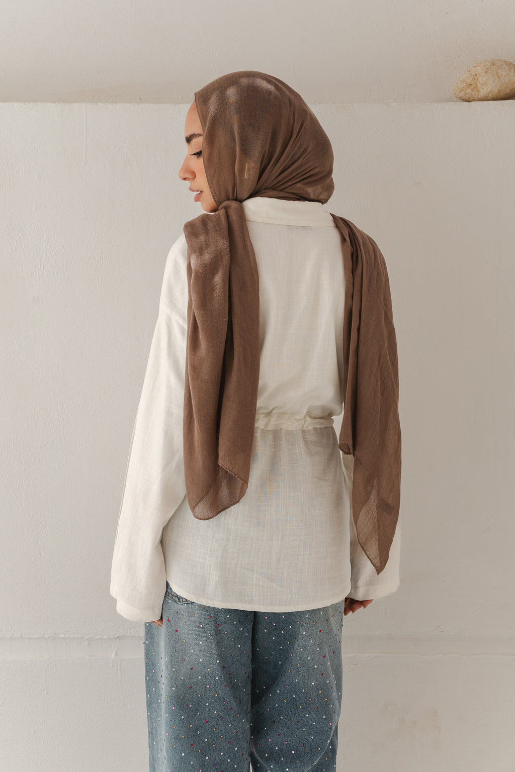 Slay You Girl Linen Top in White