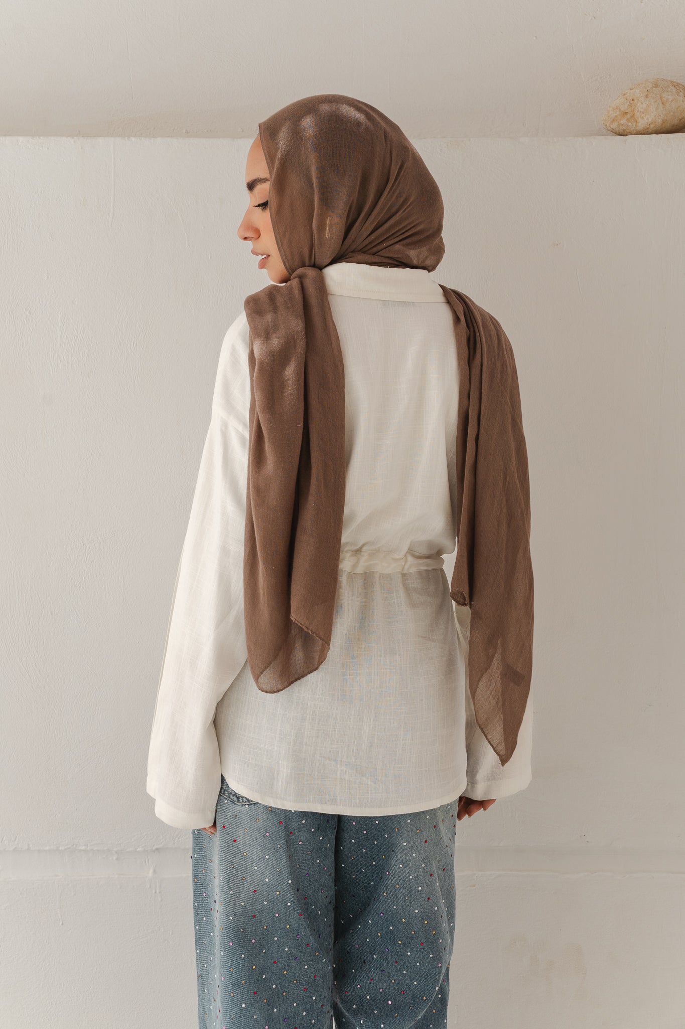 Slay You Girl Linen Top in White