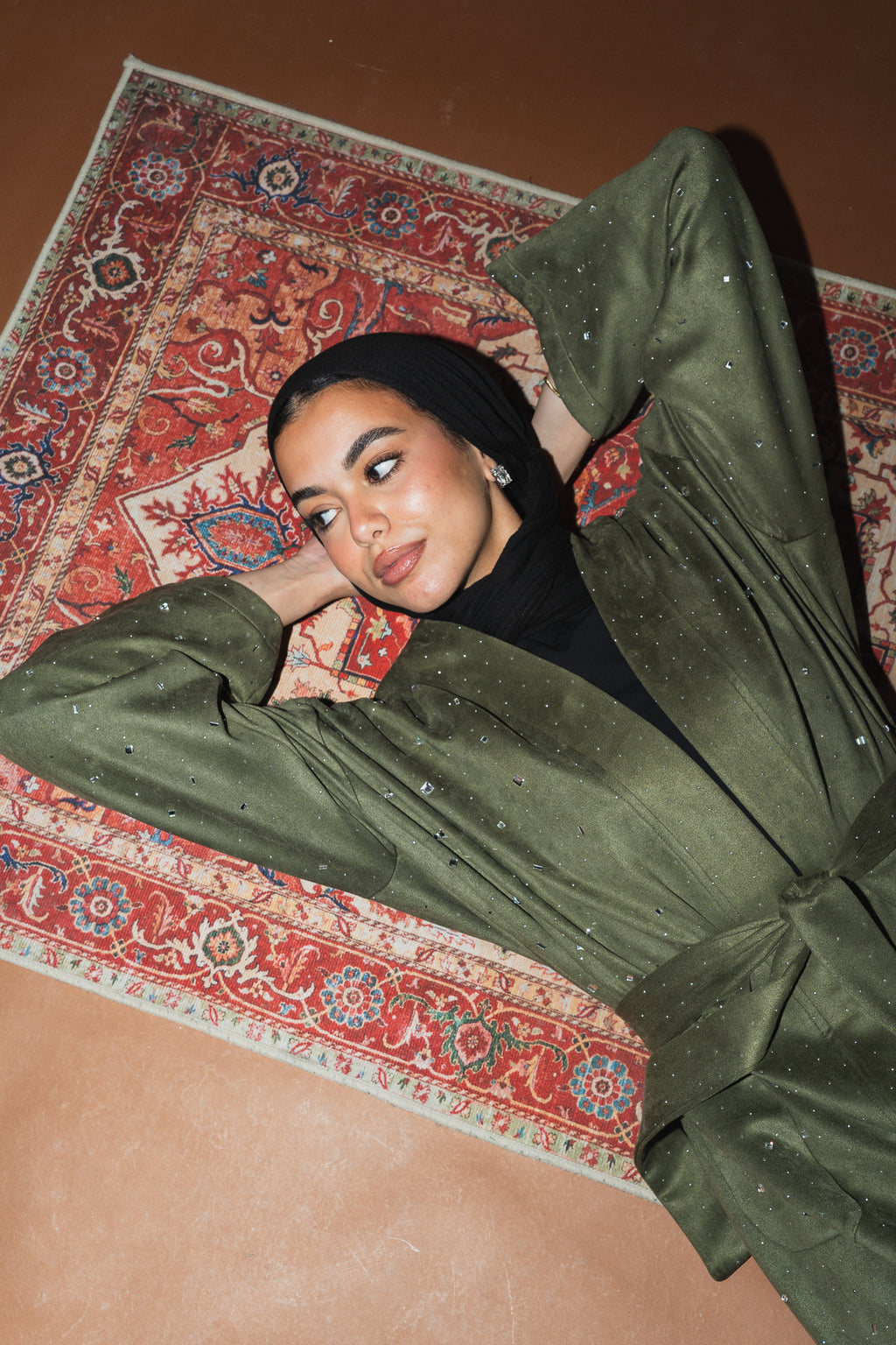 Milky way Stone Cardigan in Olive