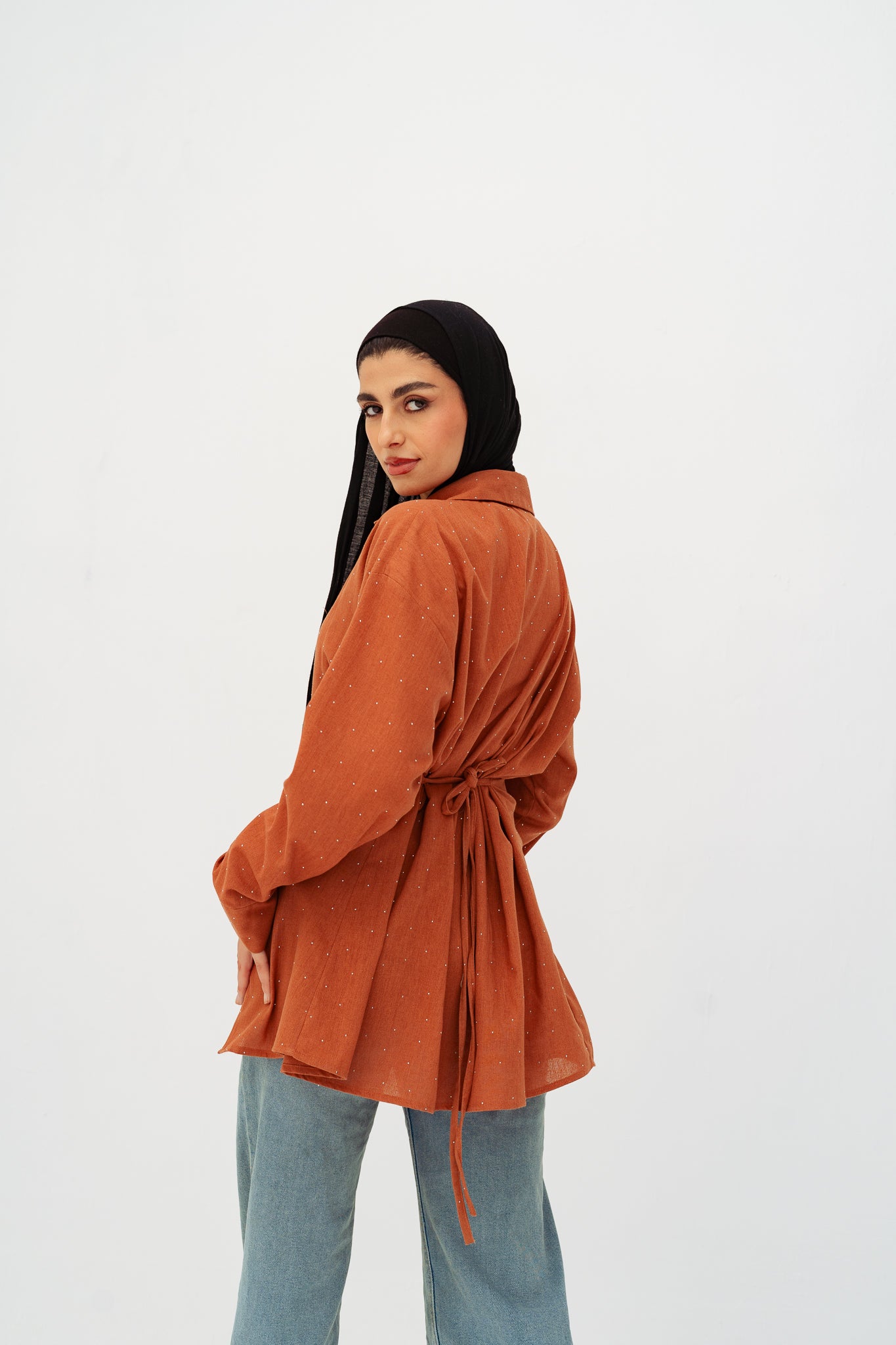 Studded Glam shirt in Rust