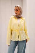 Slay You Girl Linen Top in Yellow