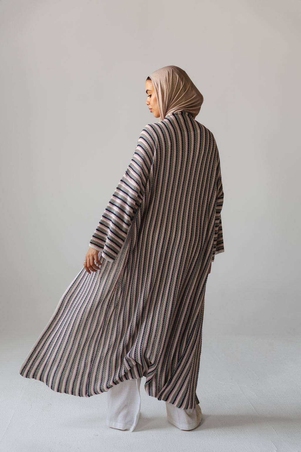 Earthy Waves Crochet Long Cardigan