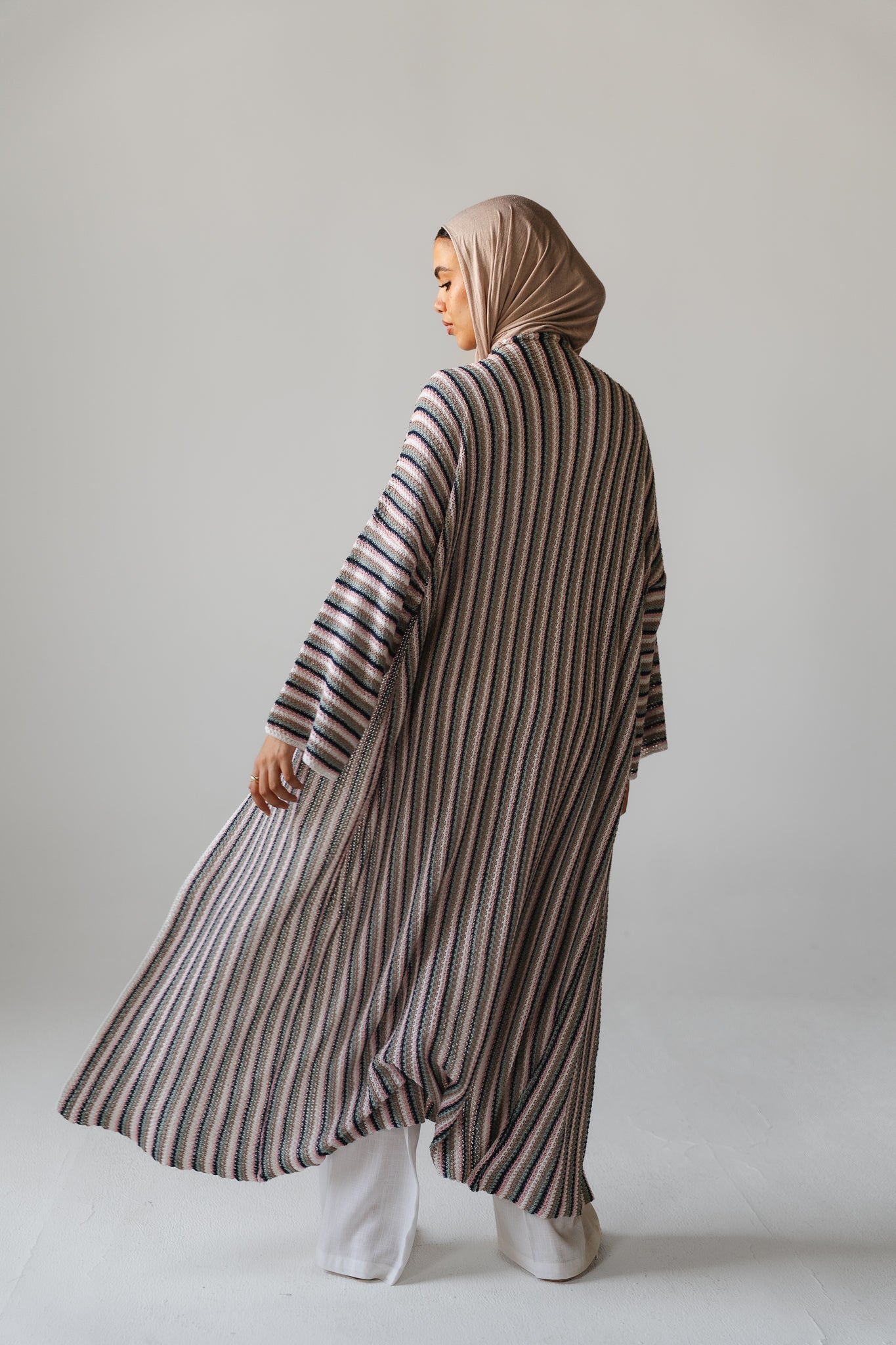 Earthy Waves Crochet Long Cardigan