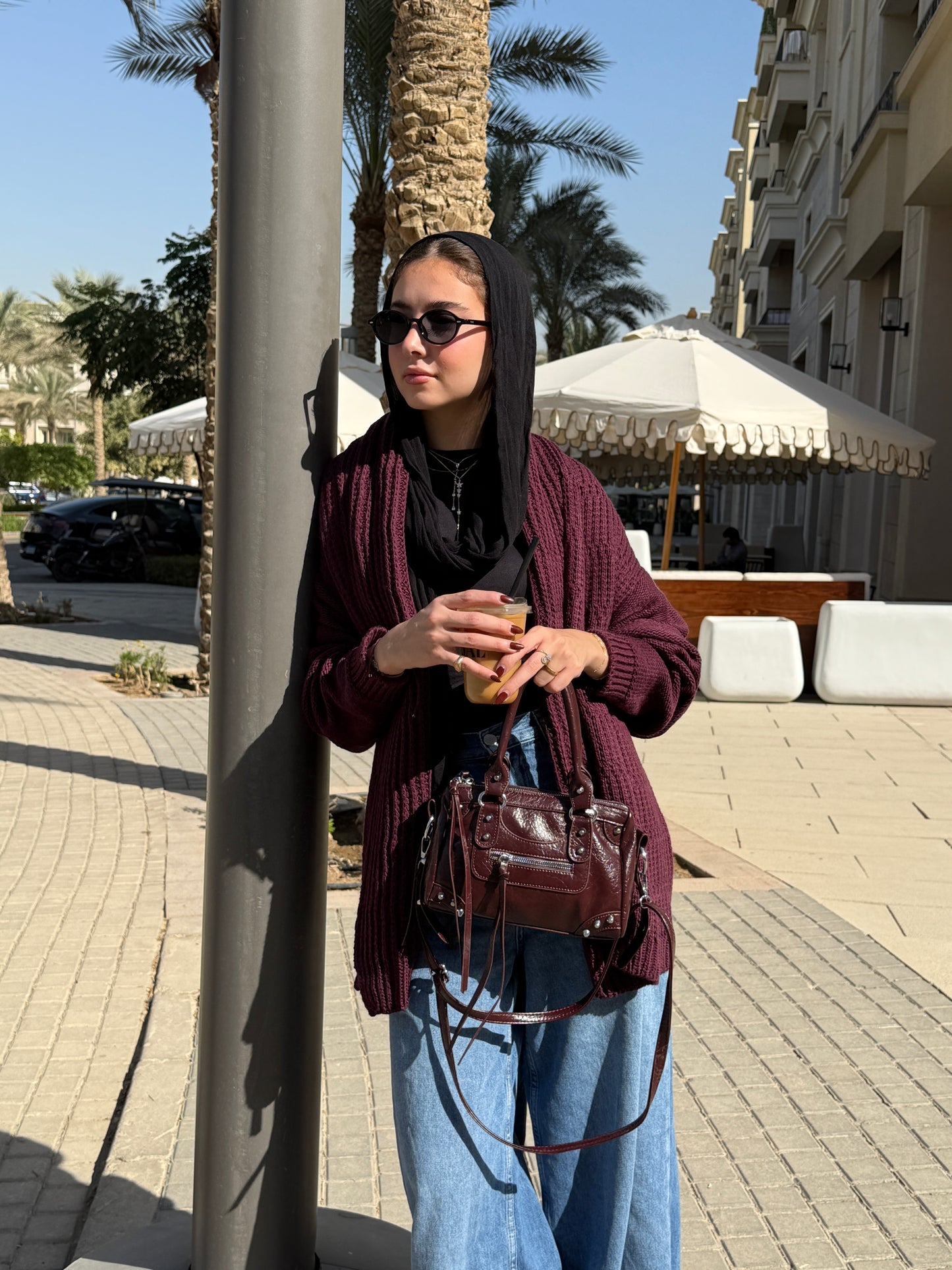 The Warm Hug Knit Cardigan in Burgundy