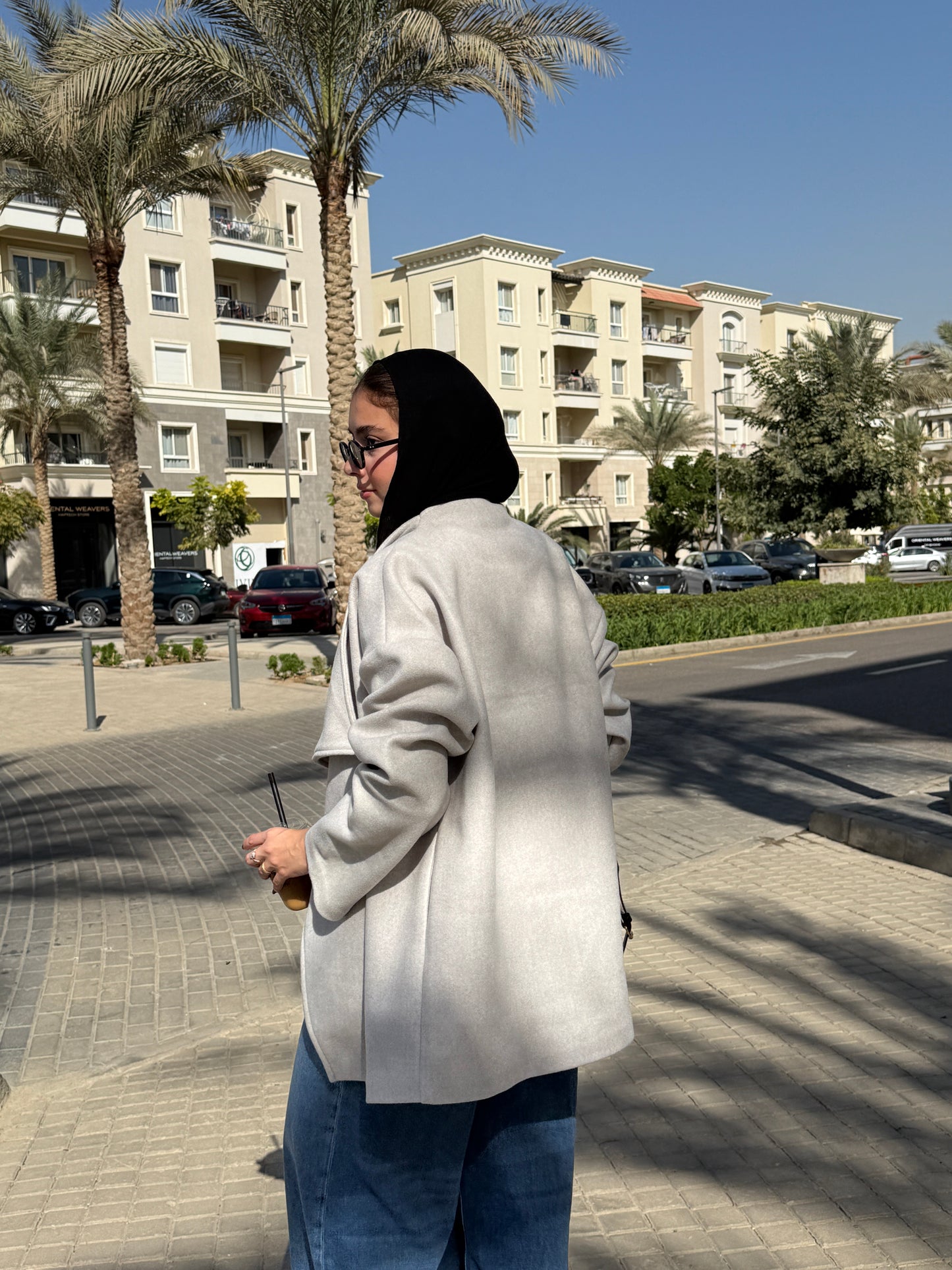 The Wrap Grace Coat in Greige