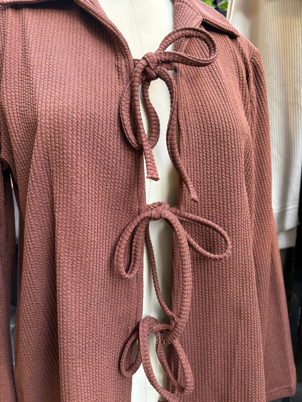 Tied to Go Top in Brick Brown