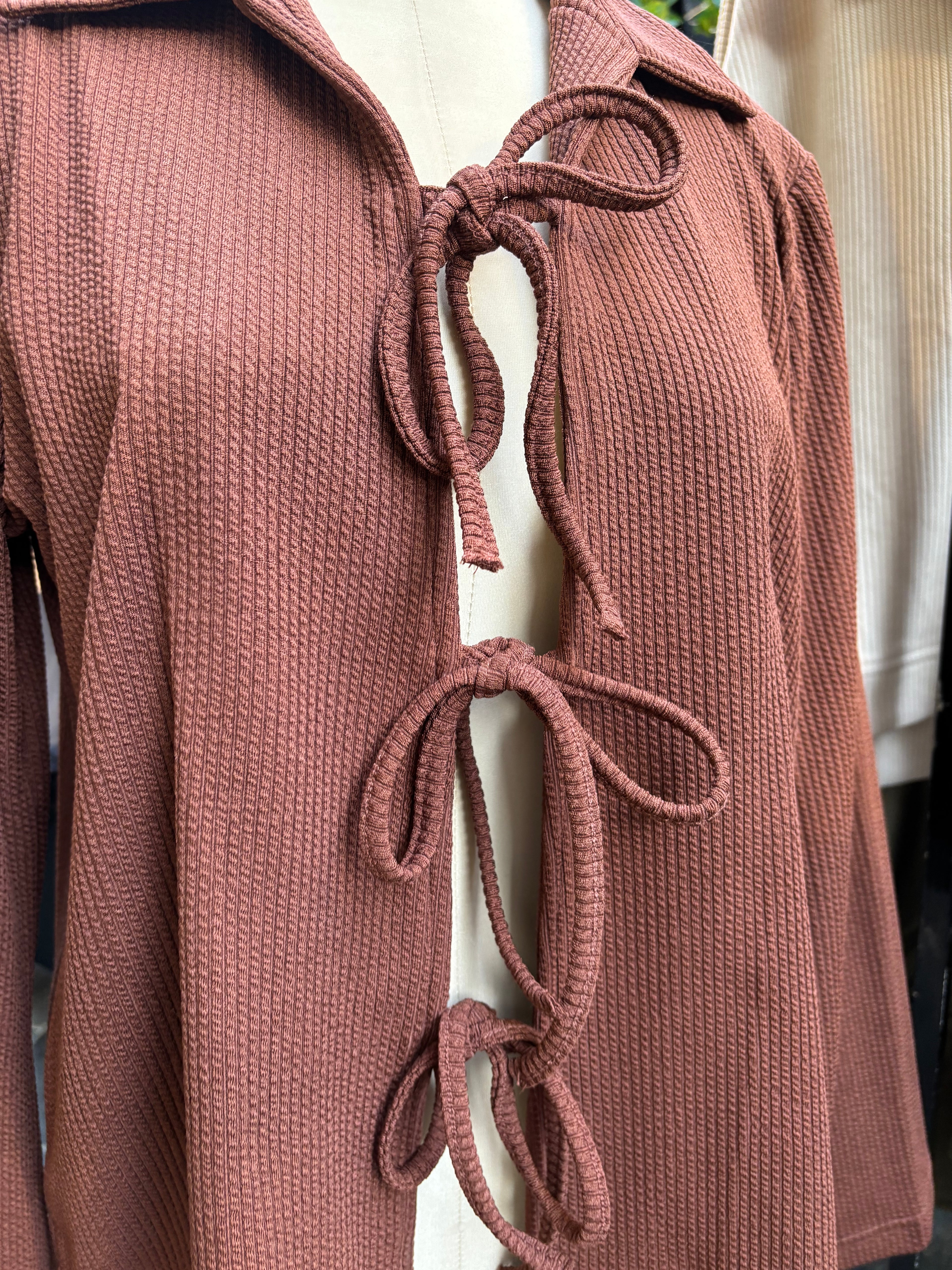 Tied to Go Top in Brick Brown