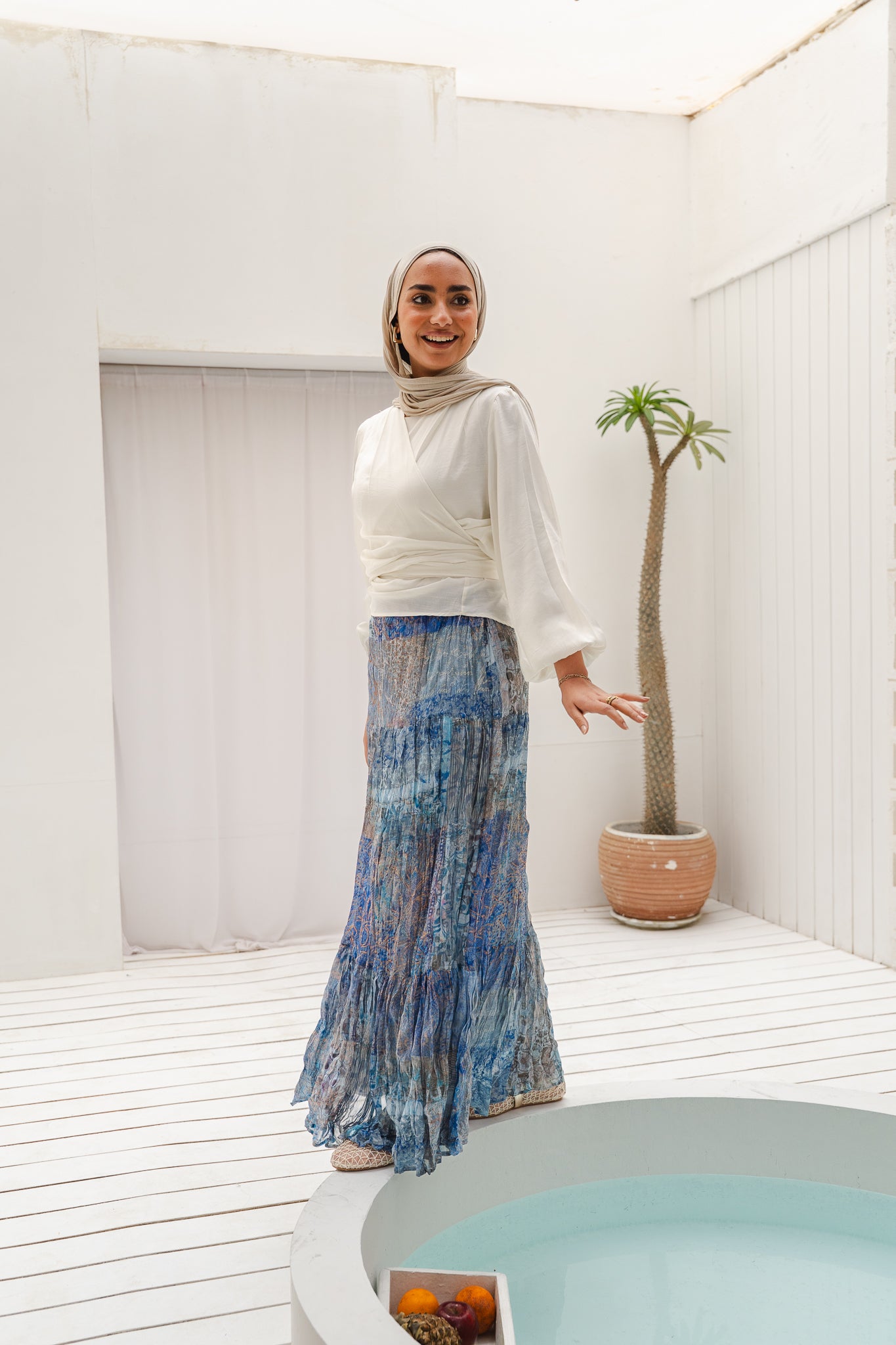 Ocean Waves Crushed Skirt