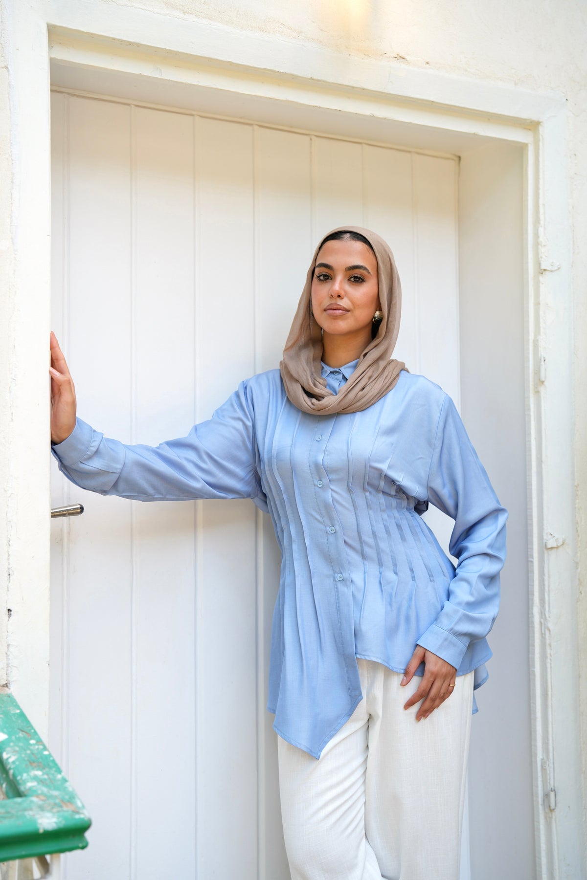 Dreamy Folds Shirt in Sky Blue