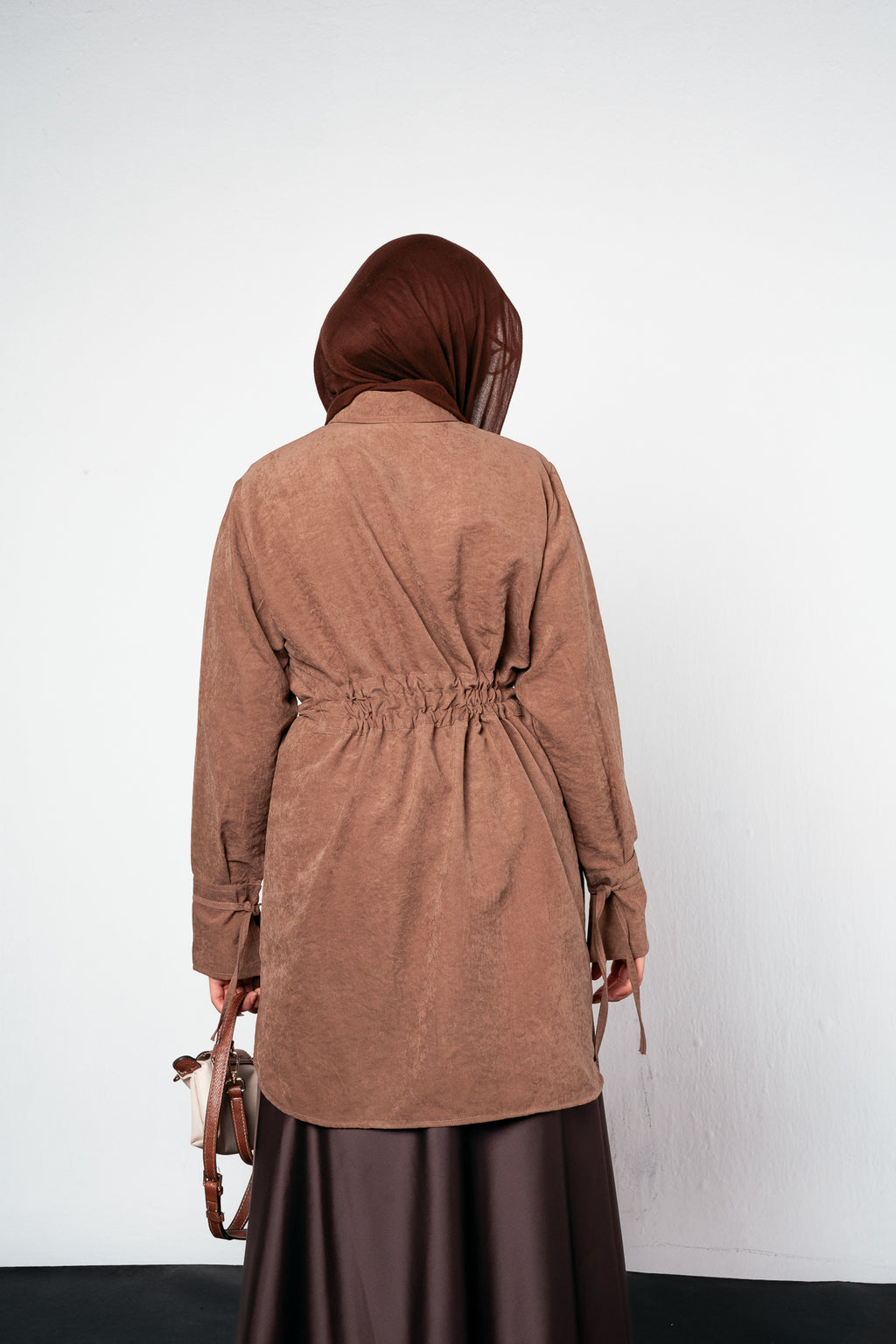 Behind Tie Shirt in Brown