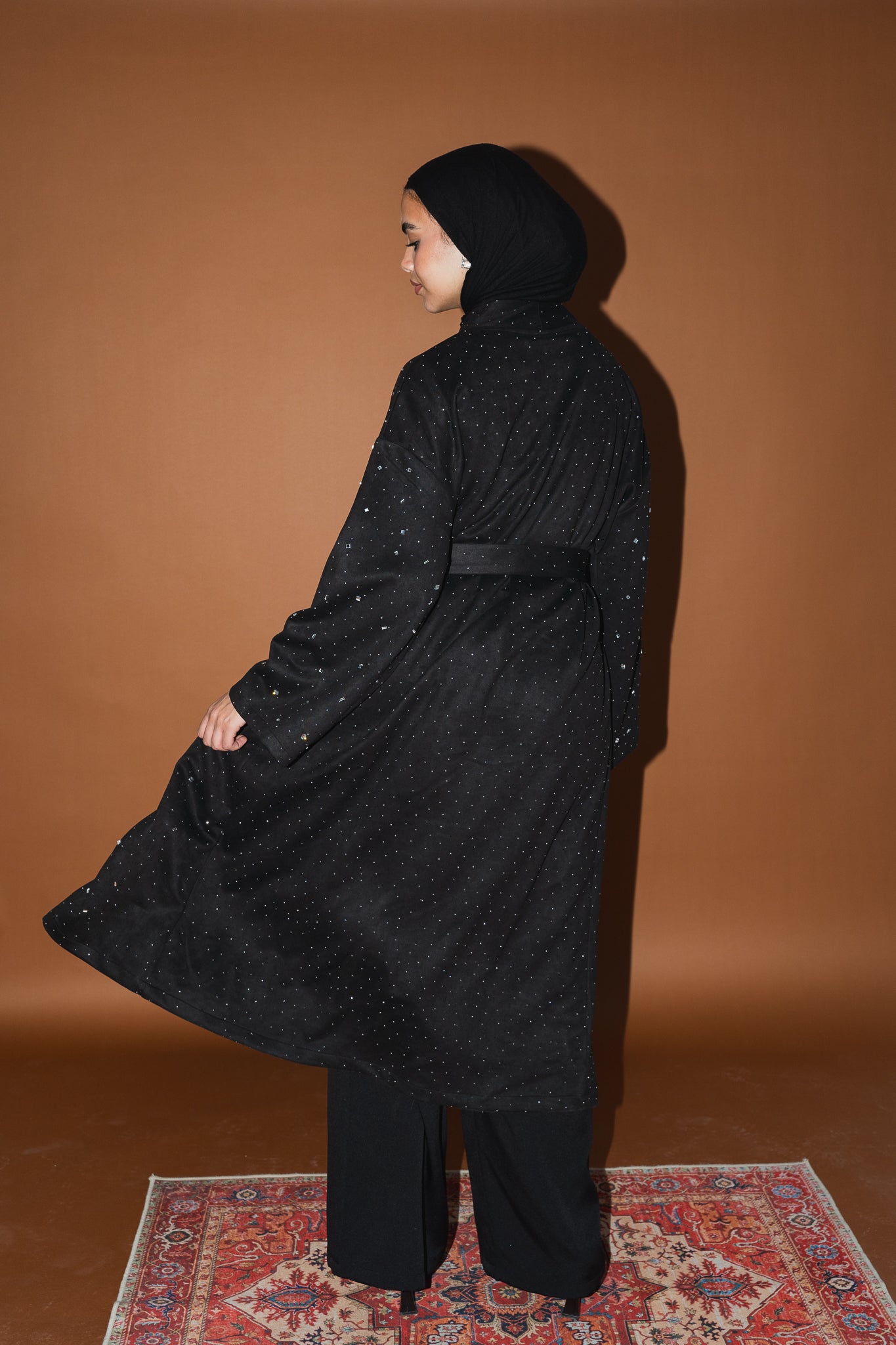 Milky way Stone Cardigan in Black