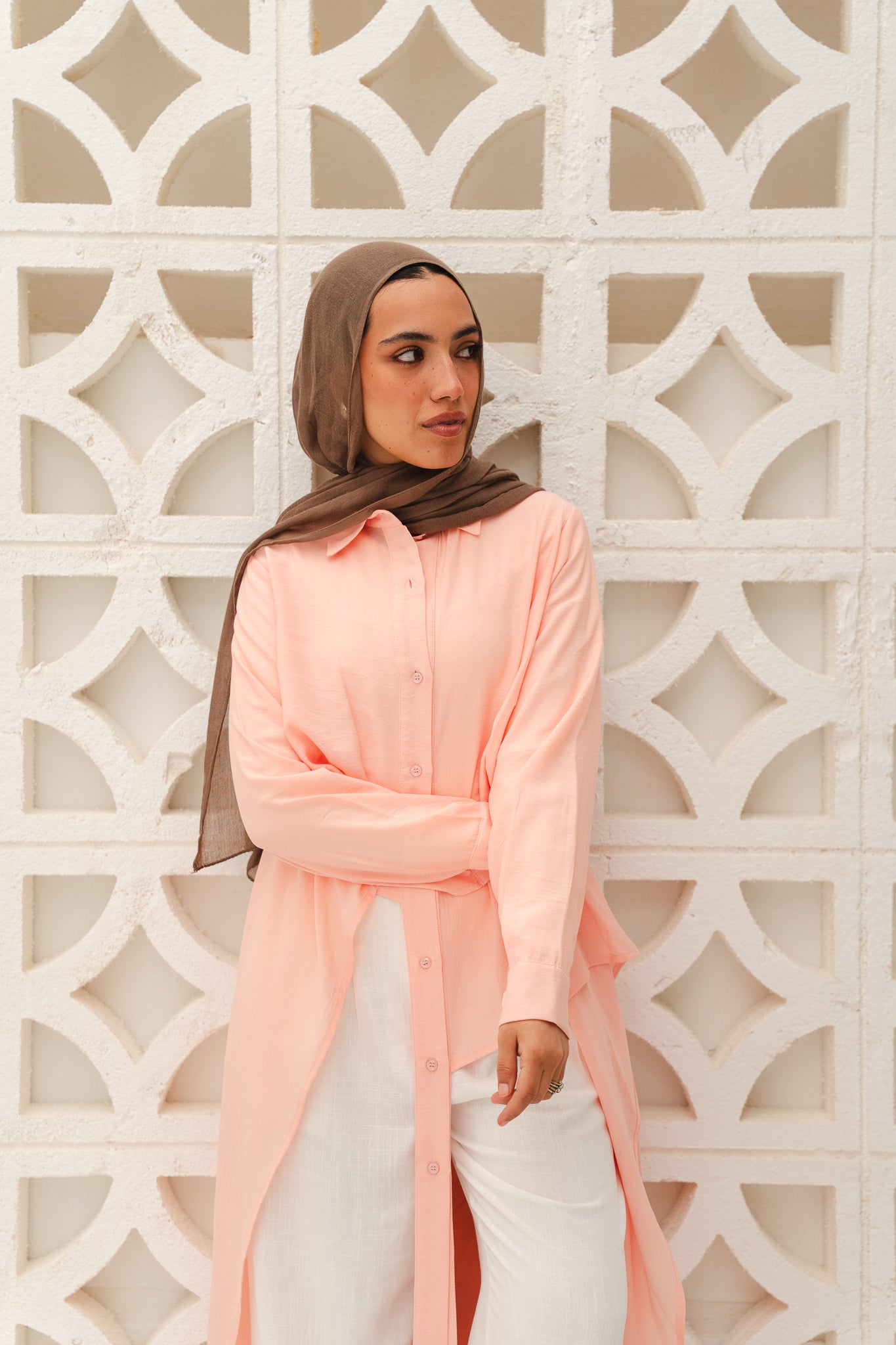All Around Asymmetric Top in Peach