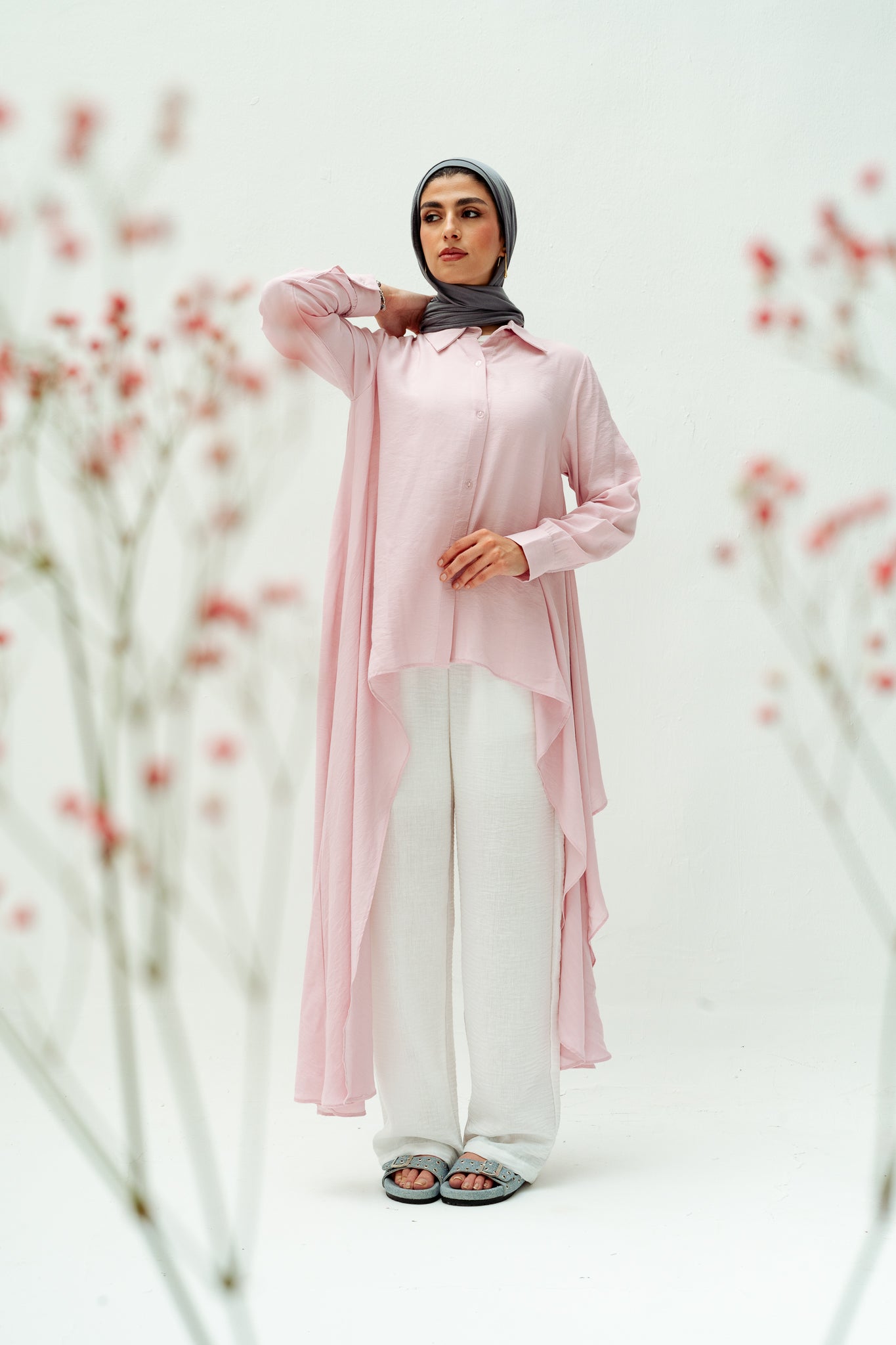 Draped Asymmetrical Top in Rose