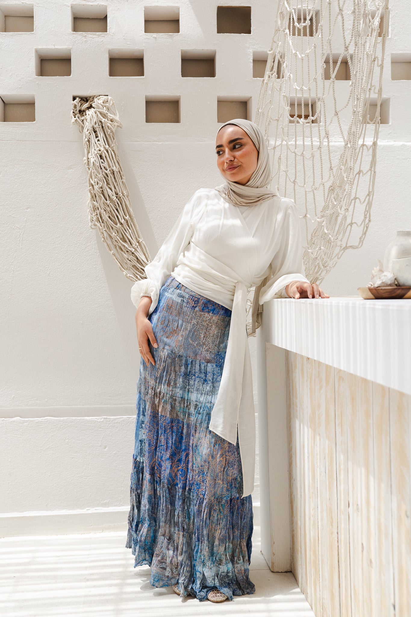 Ocean Waves Crushed Skirt