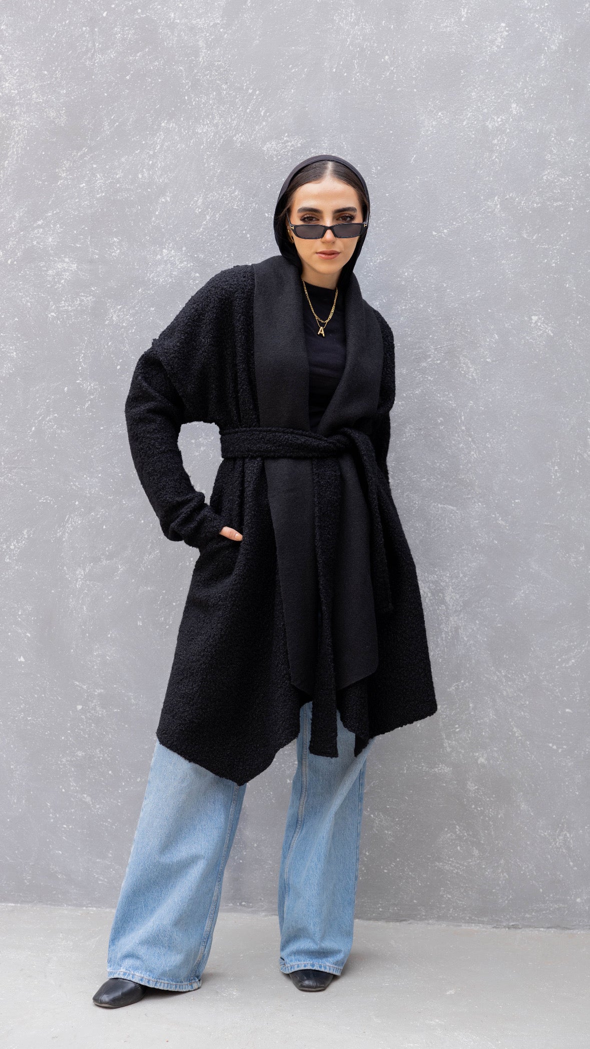 Cuddle up coat in black