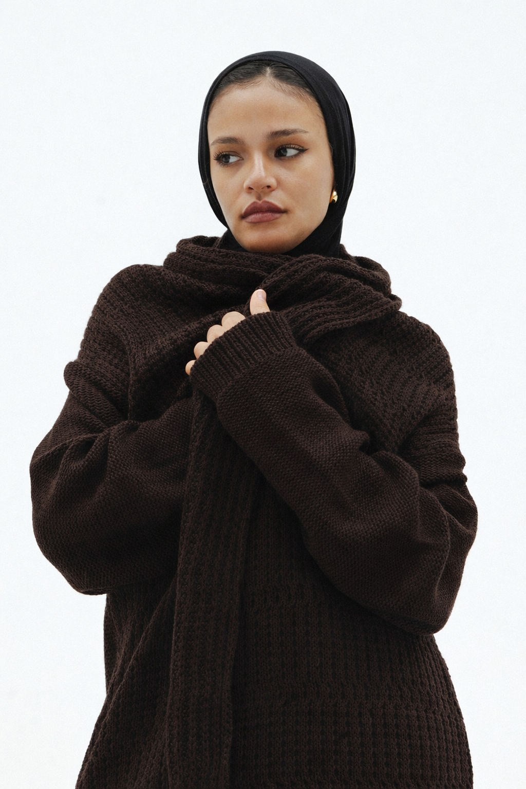 The Warm Hug Knit Cardigan in Brown