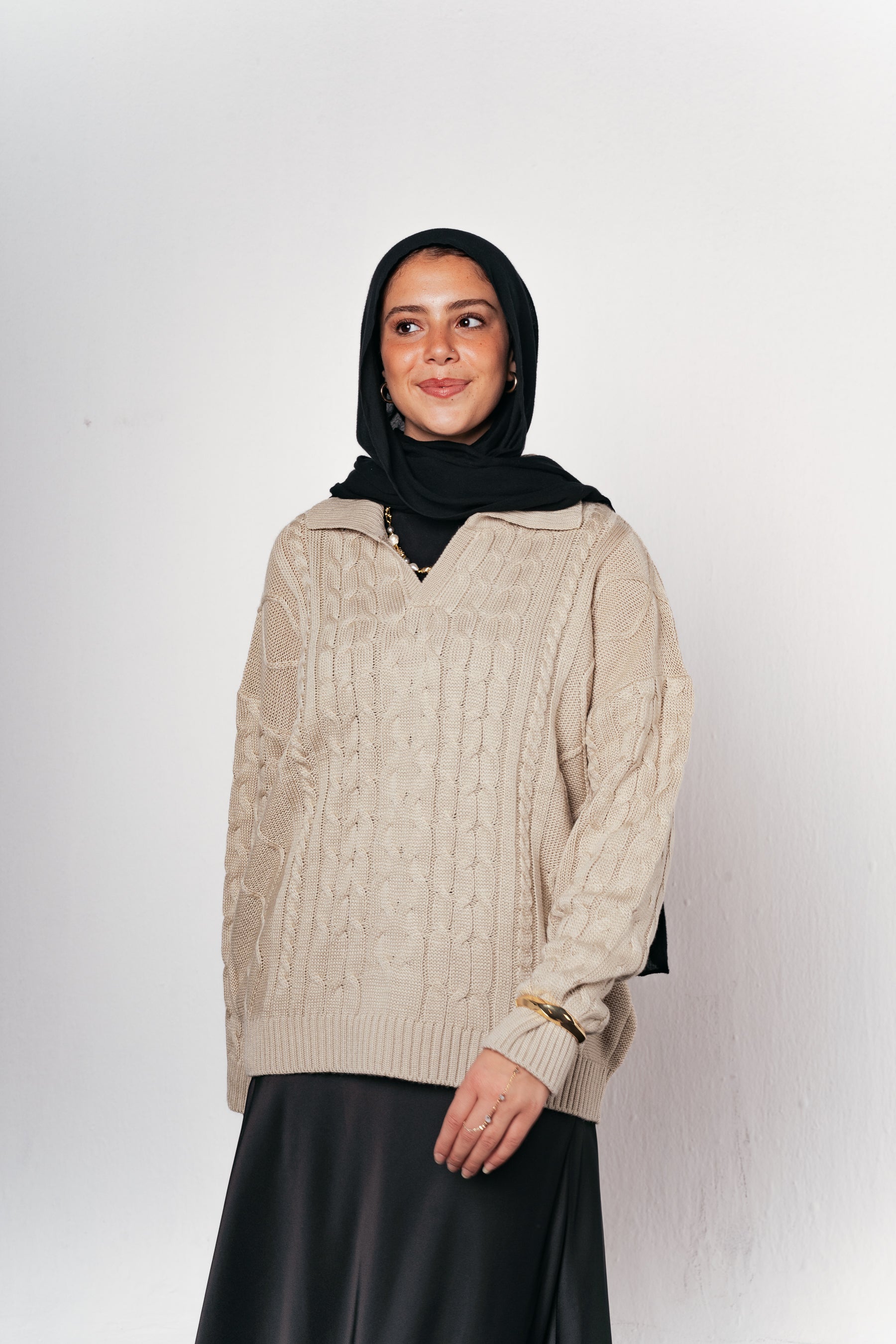 Knit Heaven Pullover in Beige