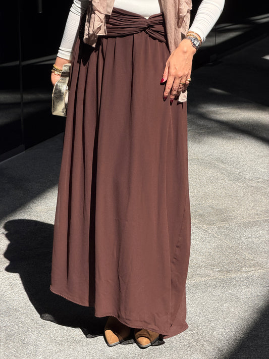 Ruby Twisted Skirt in Brown