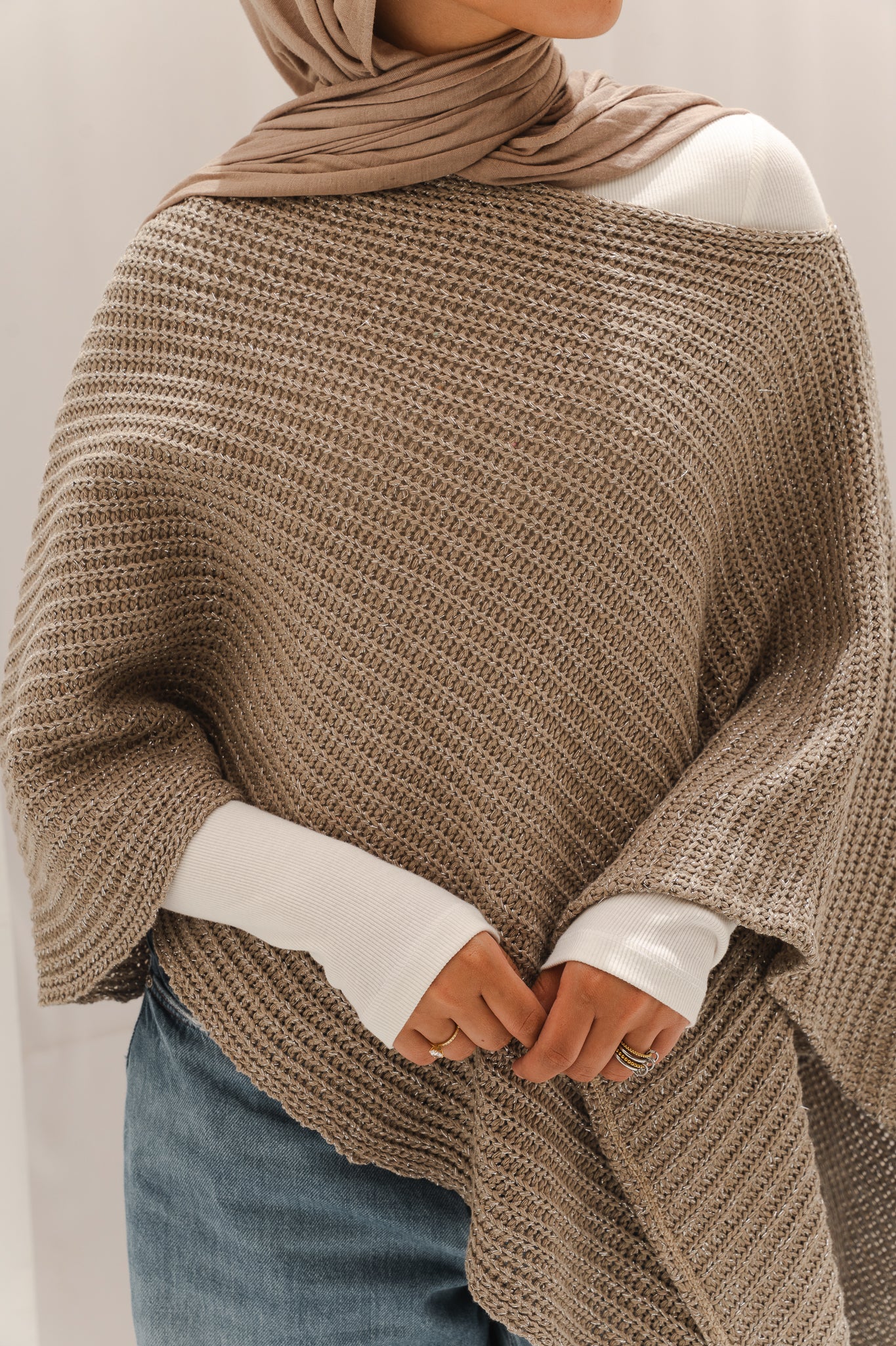 Lumira Cape Top in Shimmer Cafe