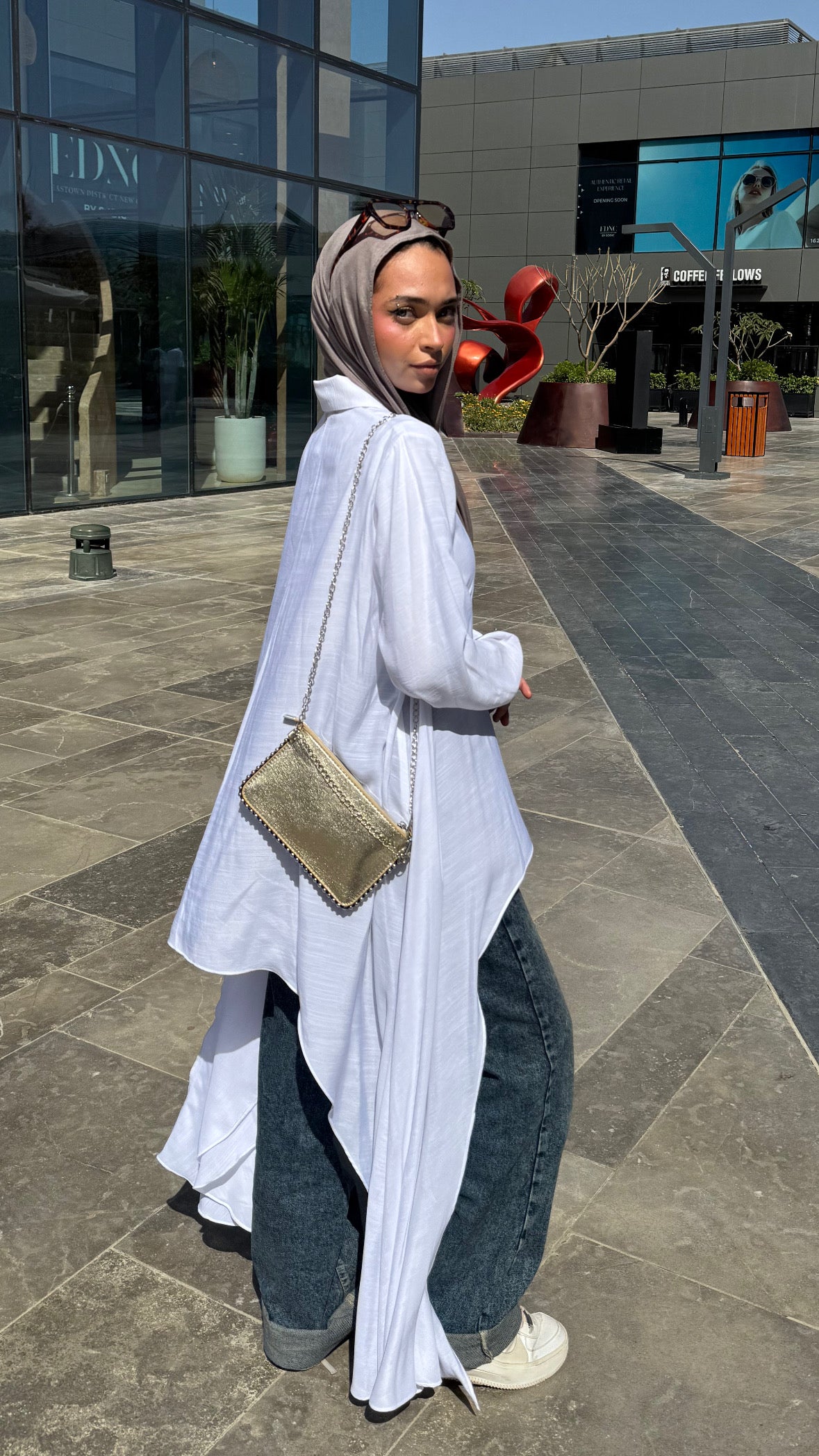 Draped Asymmetrical Top in White