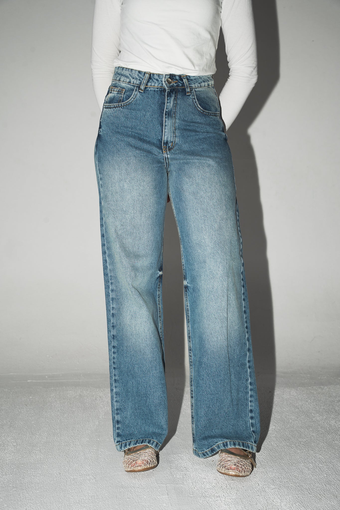 Daily Fit Denim Pants in Mid Blue