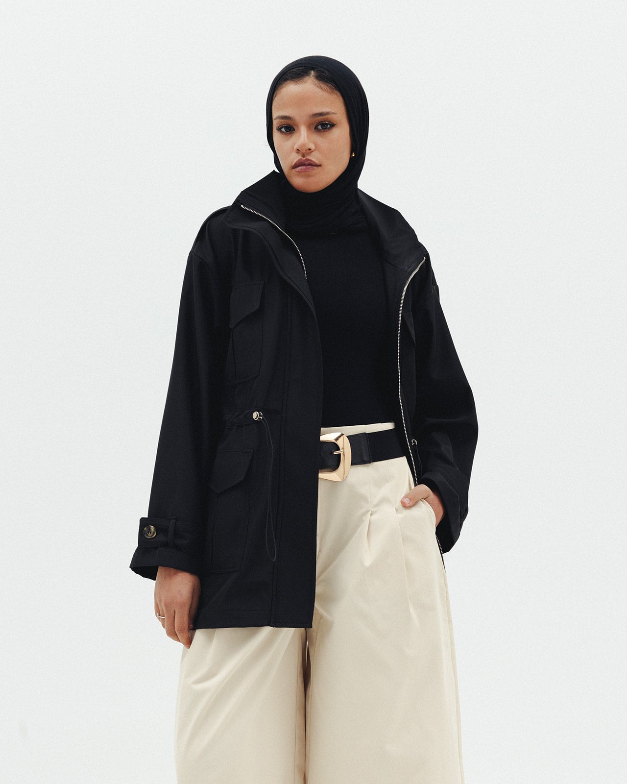 The Drawstring Jacket in Black