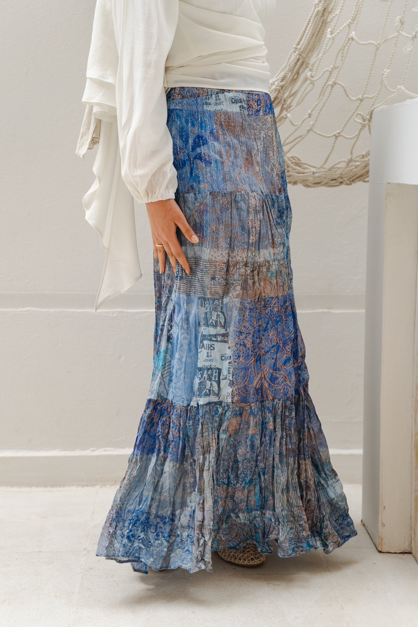 Ocean Waves Crushed Skirt