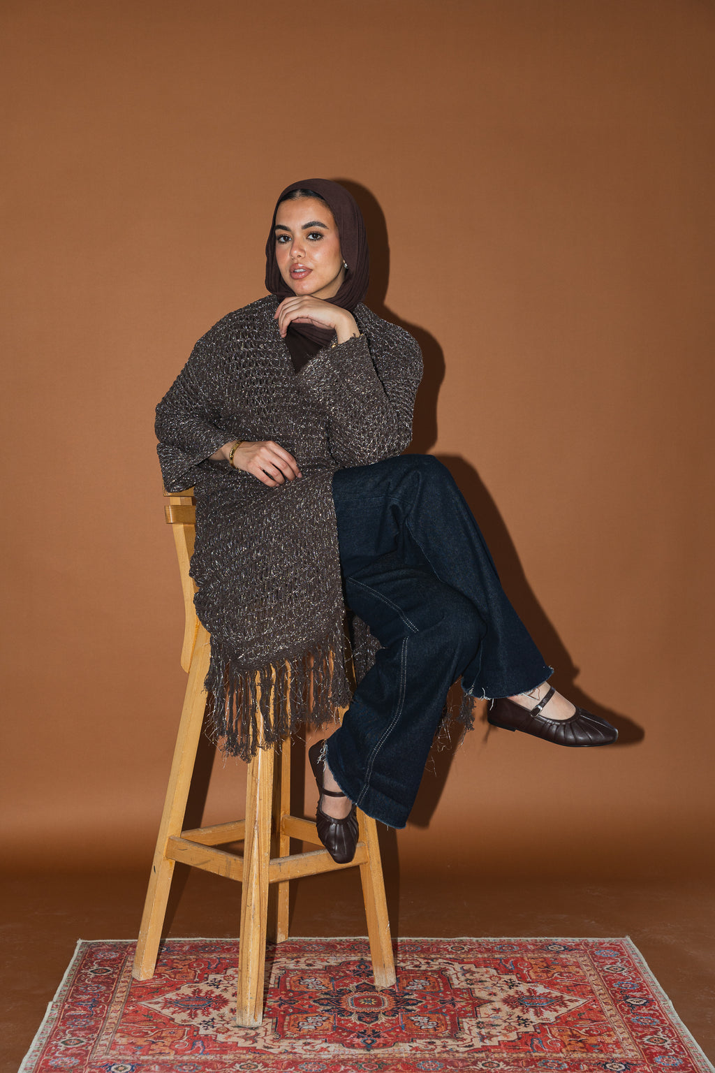 Threads of Charm Cardigan in Shimmer Brown