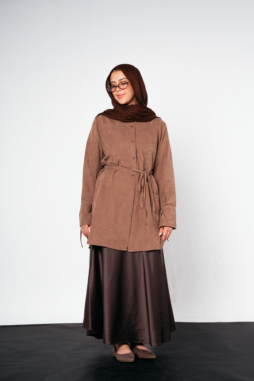 Behind Tie Shirt in Brown