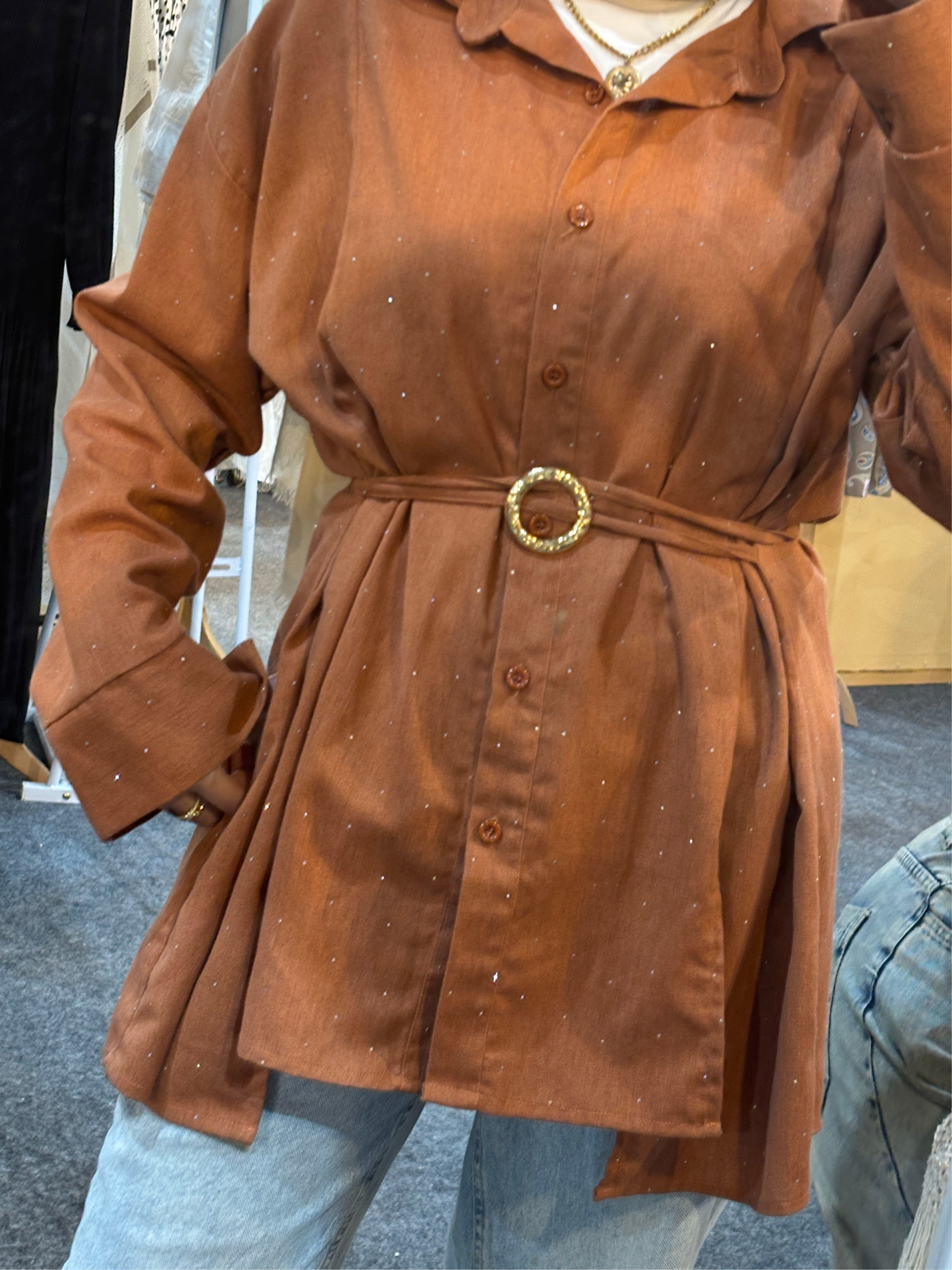 Studded Glam shirt in Rust
