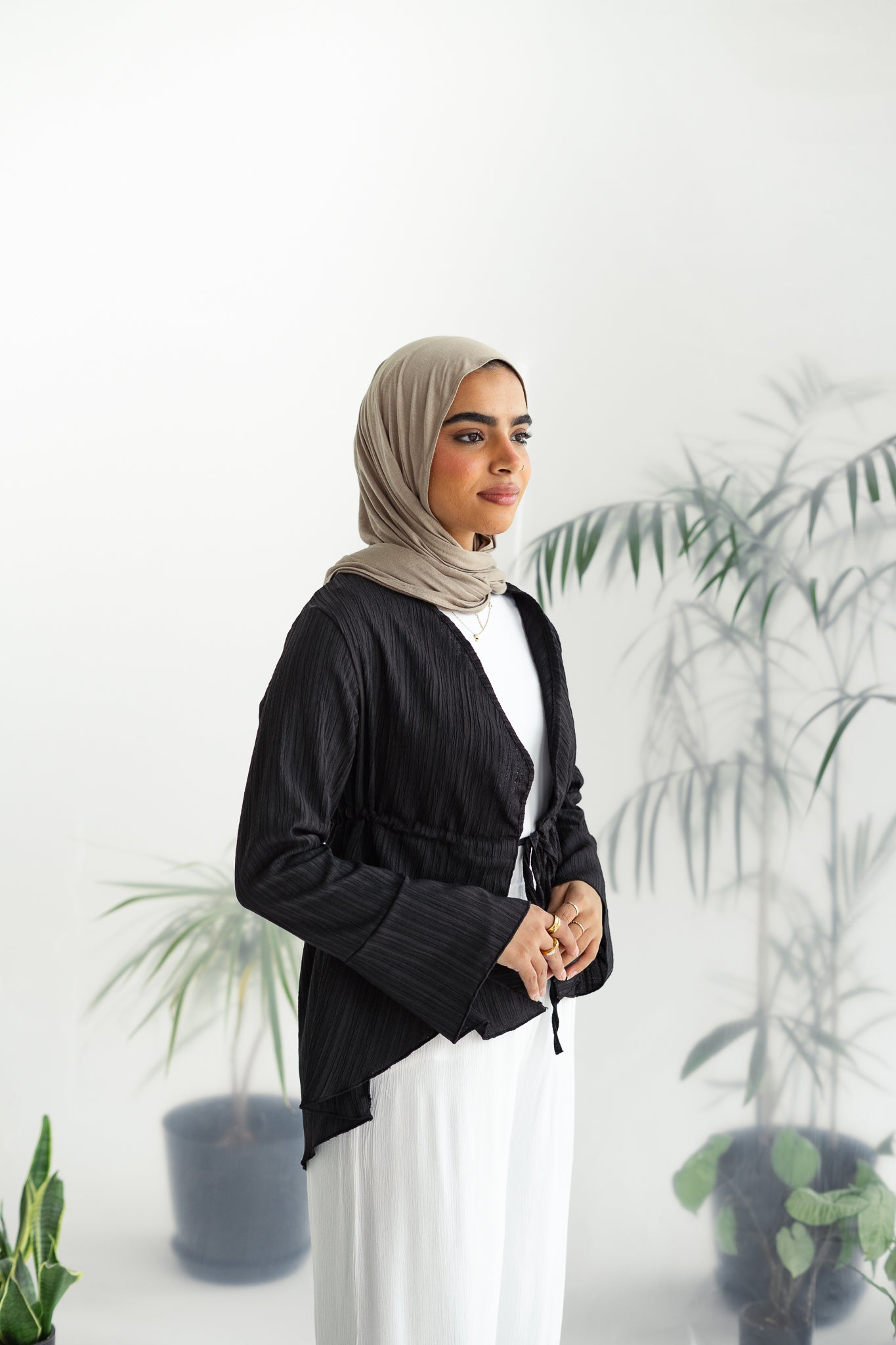 Long celine top in black