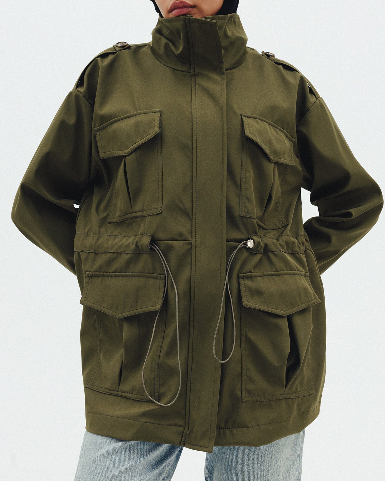 The Drawstring Jacket in Olive