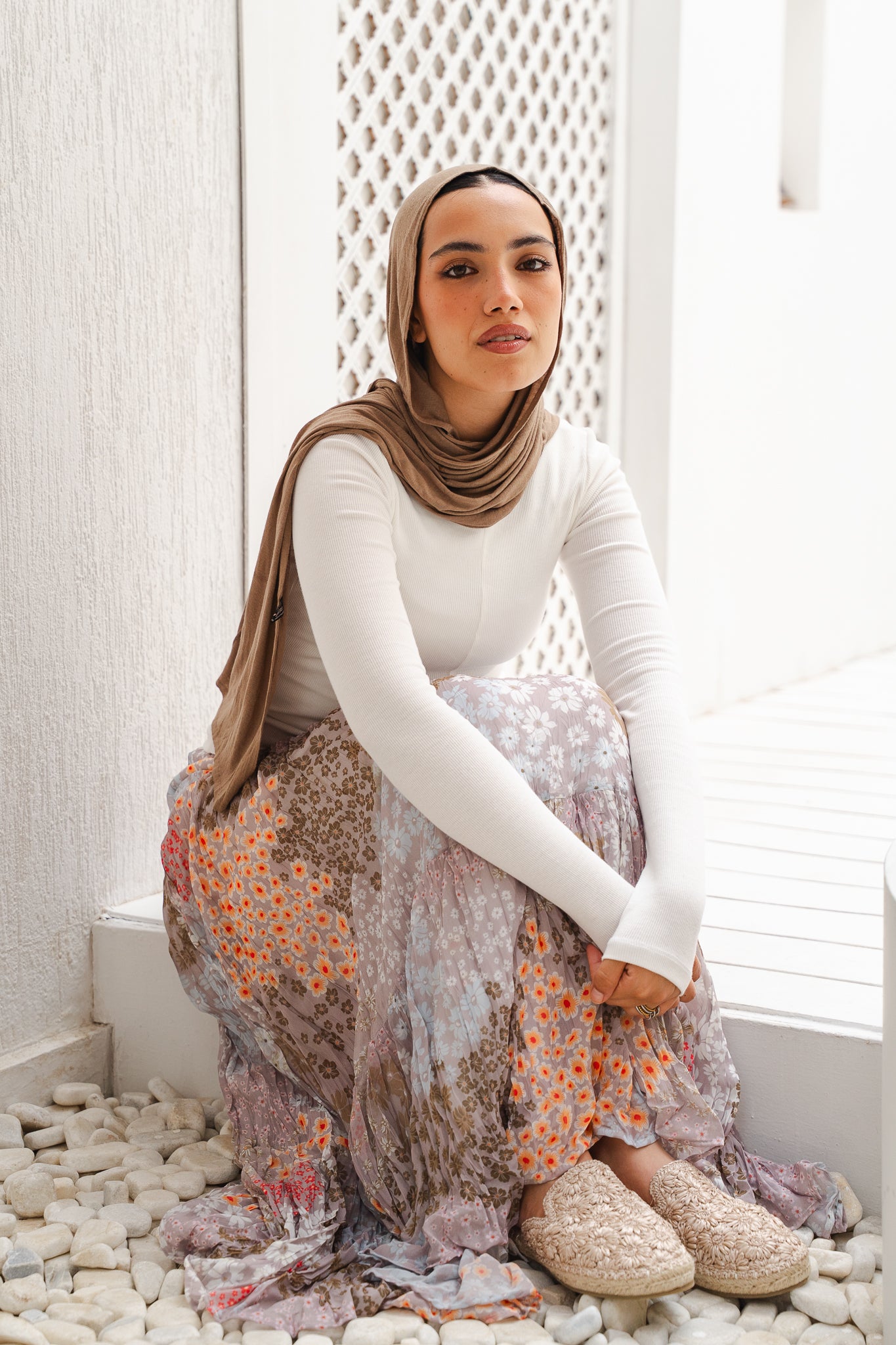 Blush Blossoms Crushed Skirt