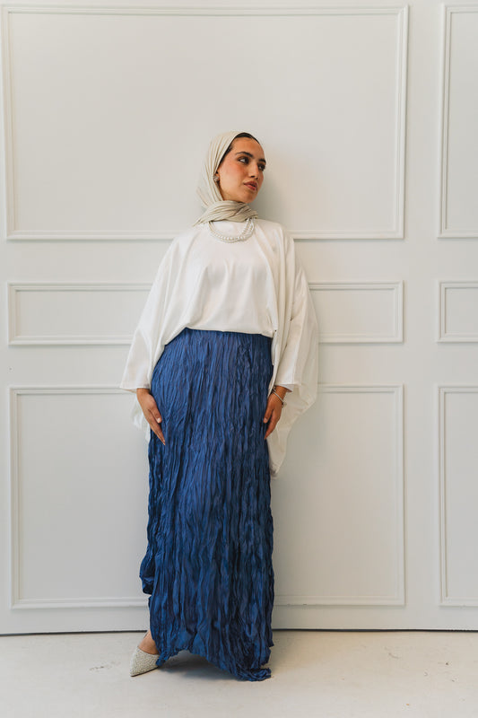 Anne Crushed skirt in Azure blue