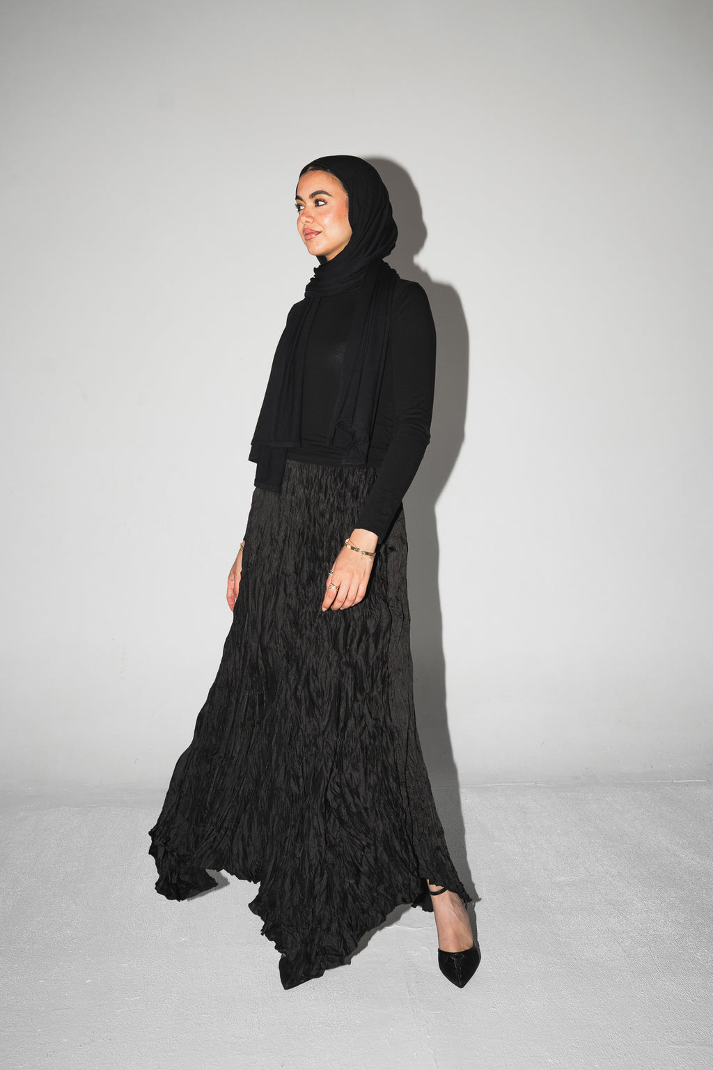 Anne Crushed skirt in Black