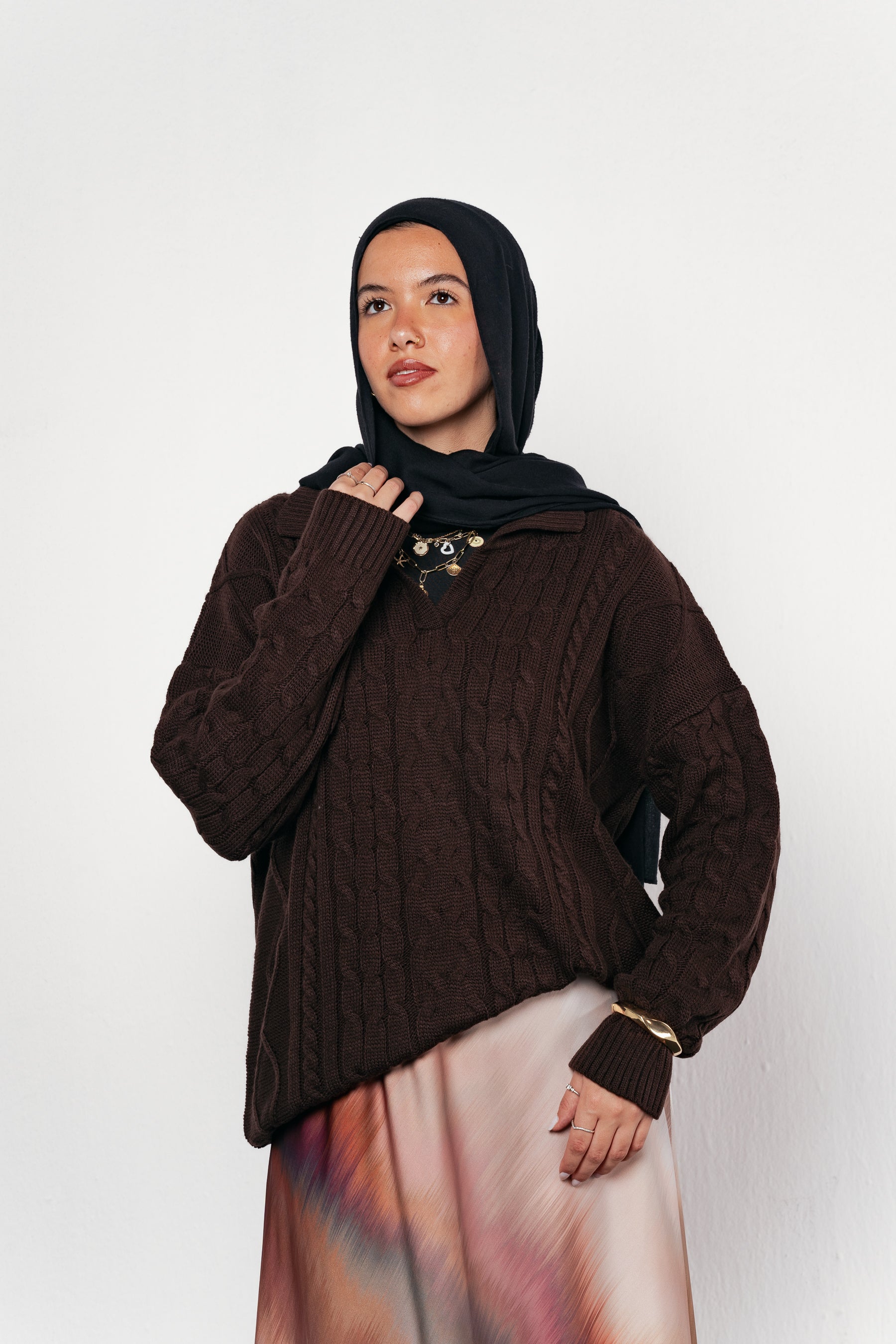 Knit Heaven Pullover in Brown