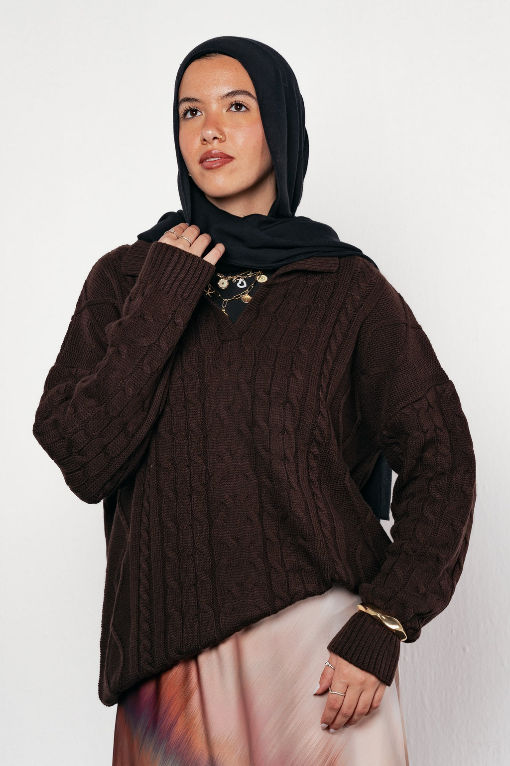 Knit Heaven Pullover in Brown