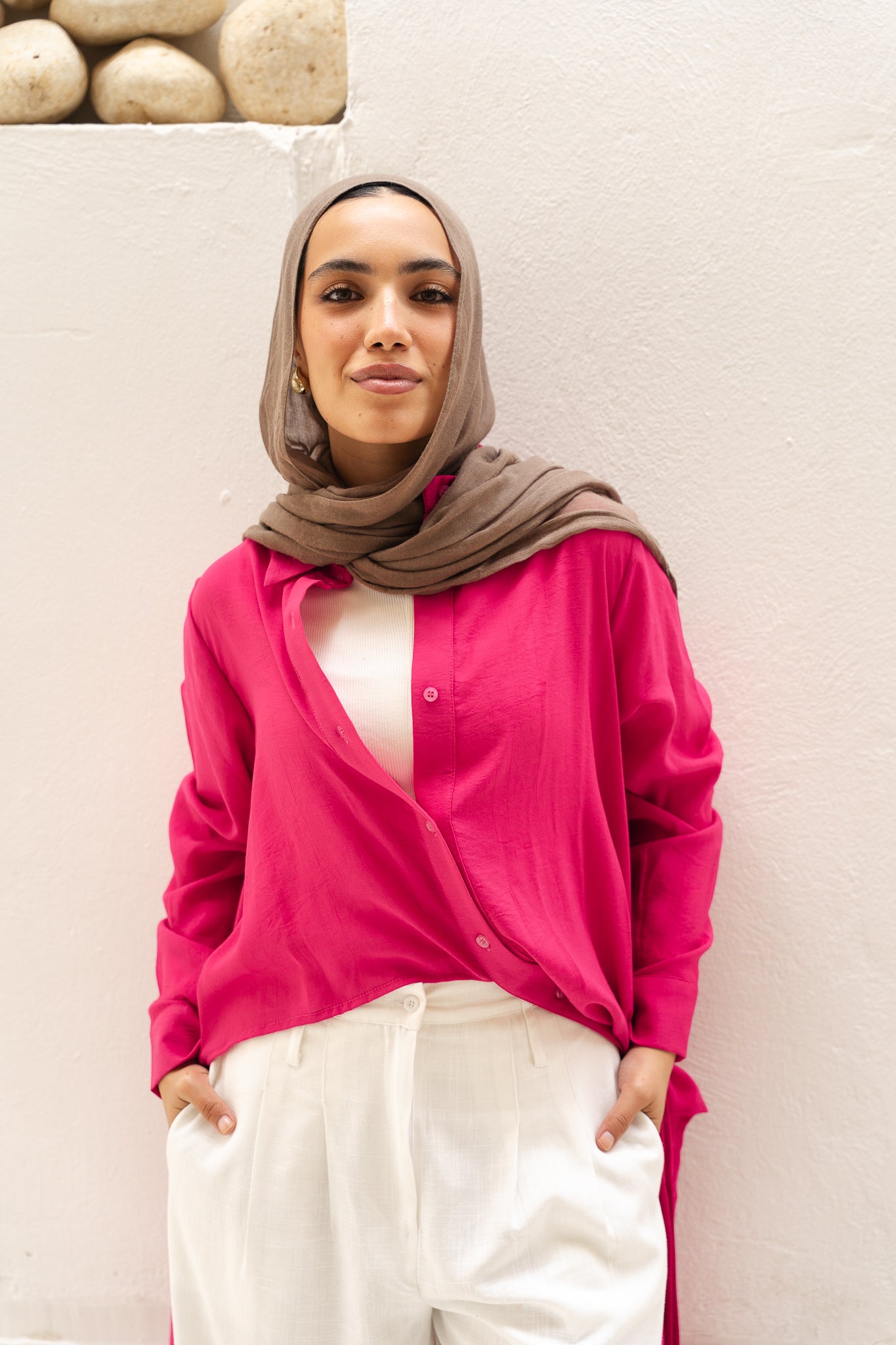 All Around Asymmetric Top in Hot Pink