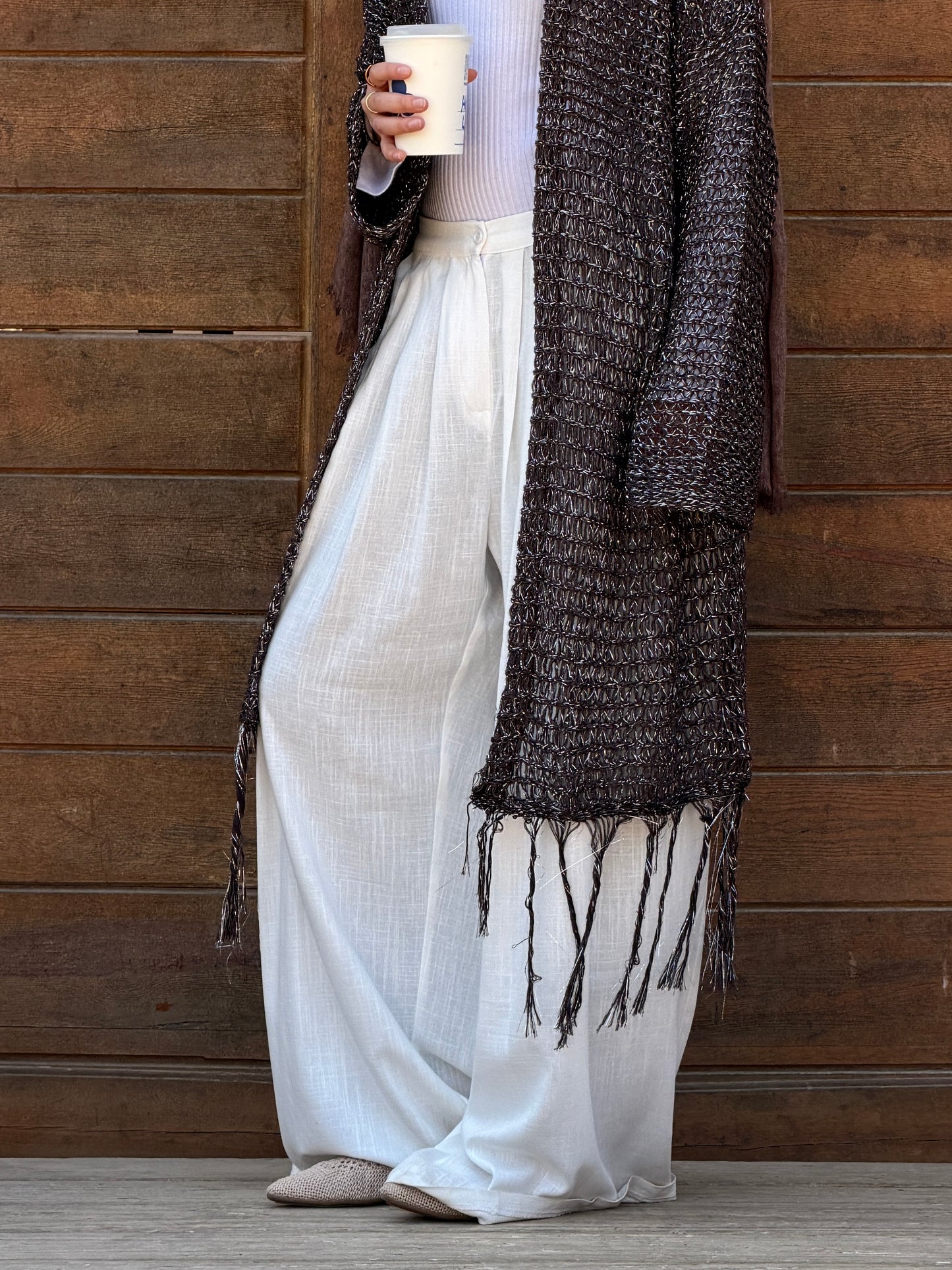 Day Light Pleated Linen Pants in White