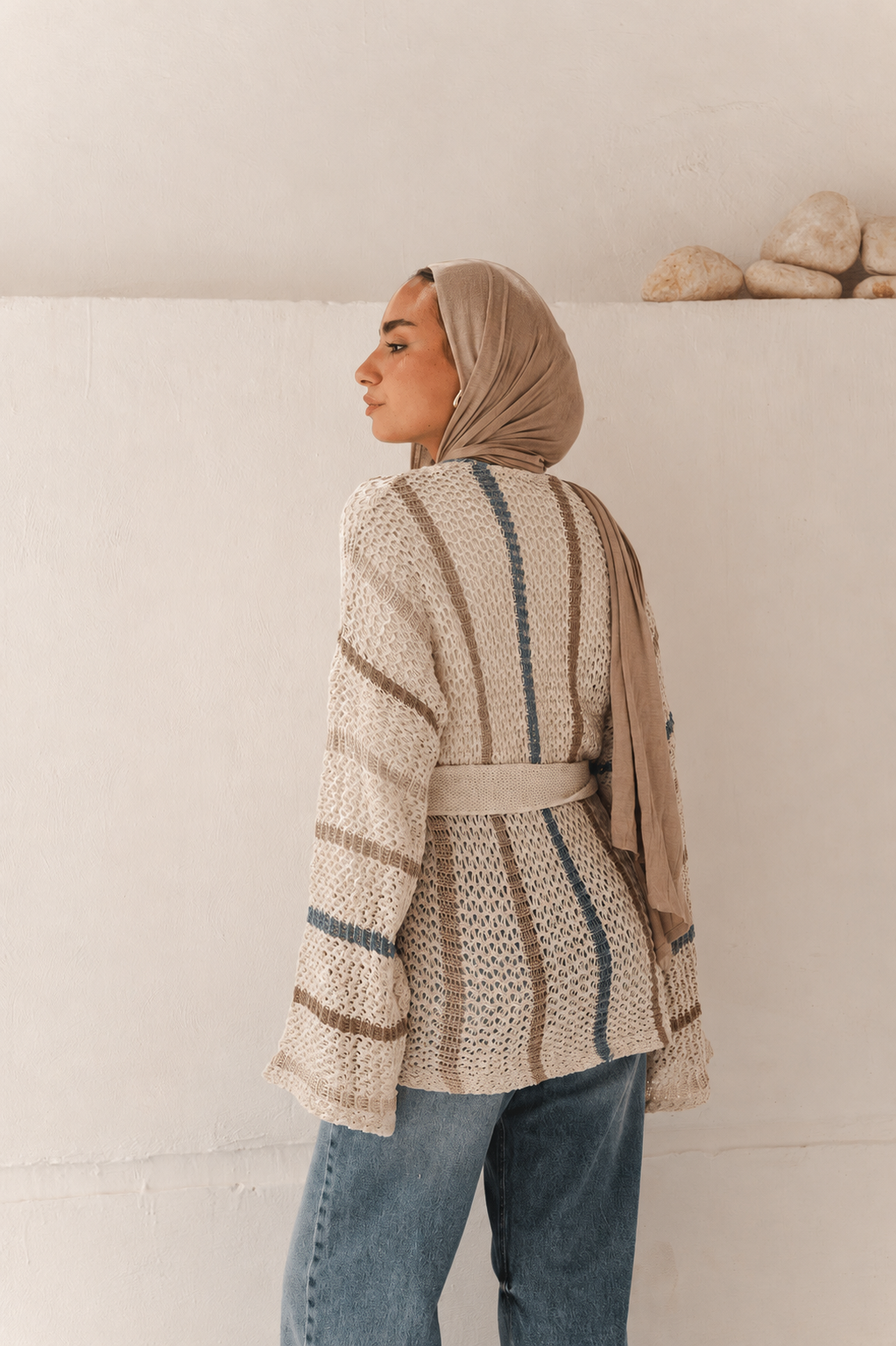 Better in Neutrals Metallic Threads Cardigan