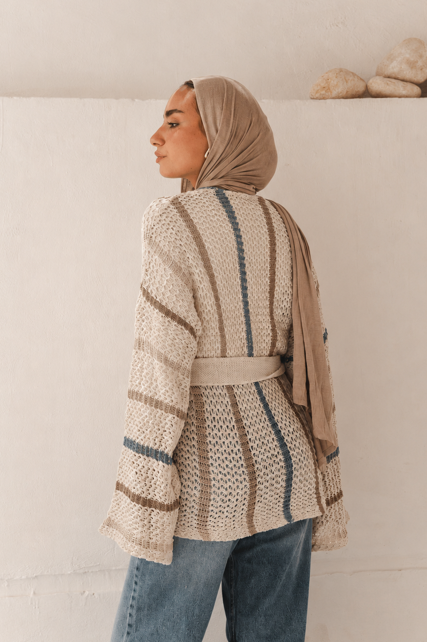 Better in Neutrals Metallic Threads Cardigan
