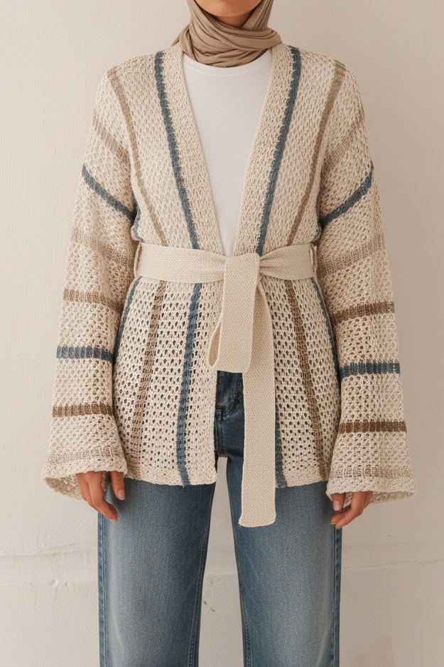 Better in Neutrals Metallic Threads Cardigan