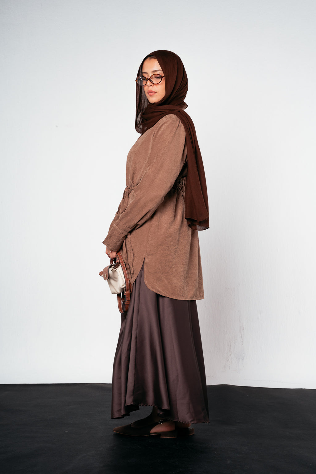 Behind Tie Shirt in Brown