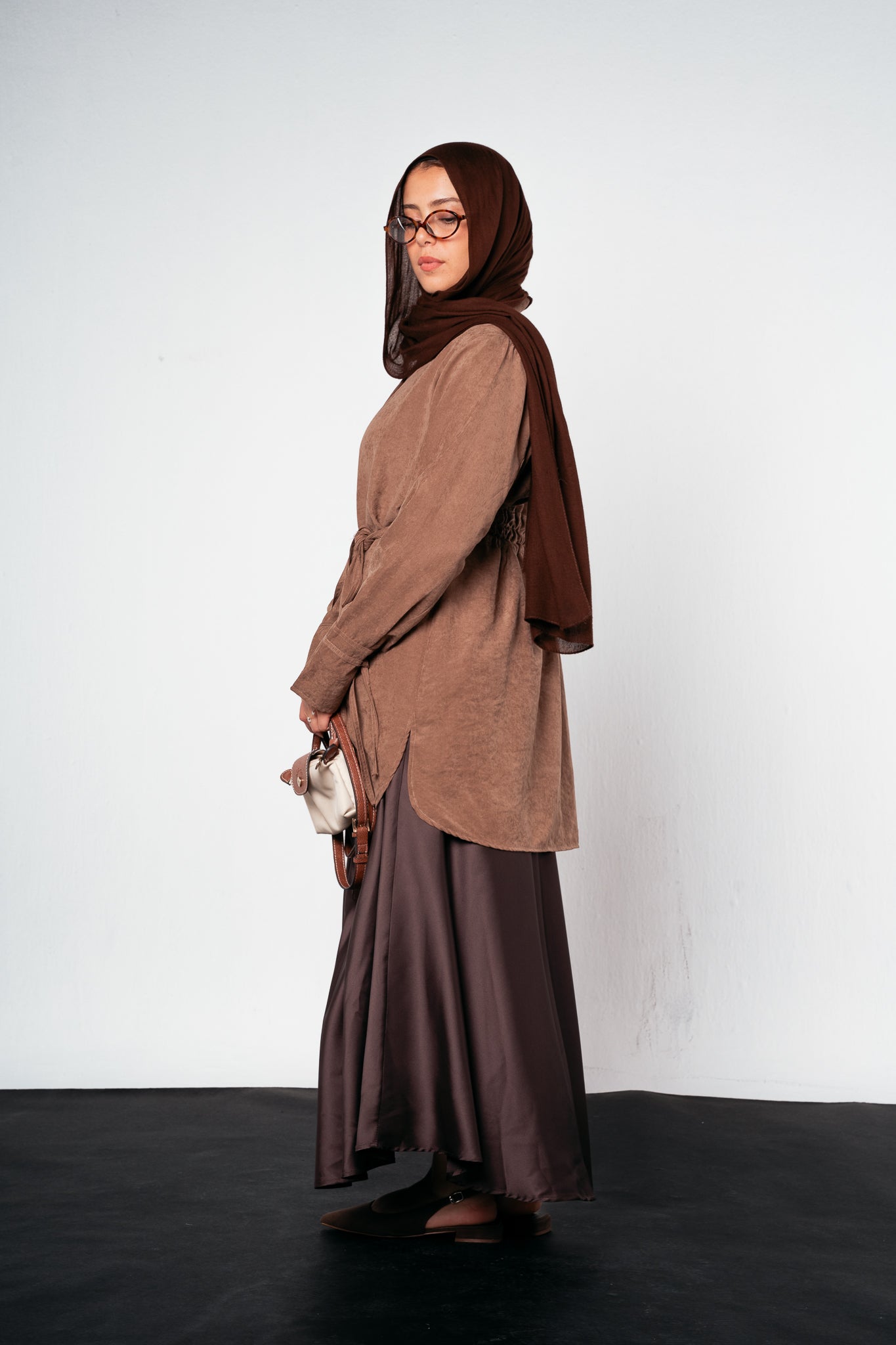 Behind Tie Shirt in Brown