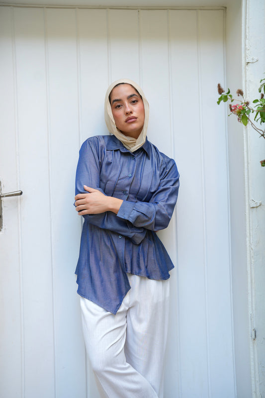 Dreamy Folds Shirt in Indigo