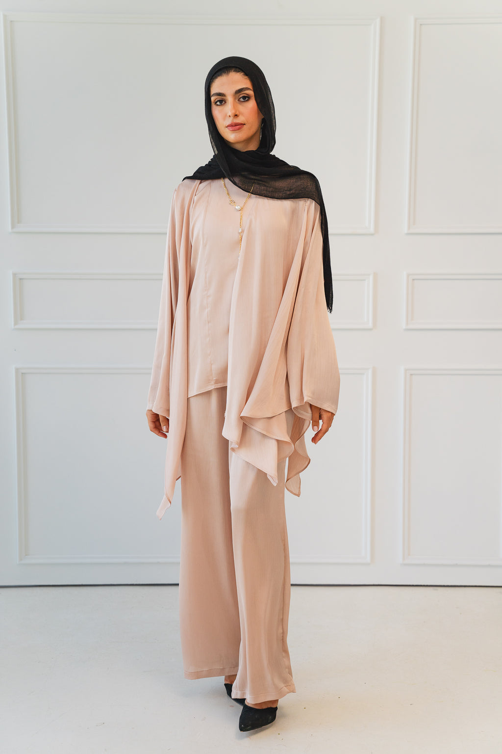 Luxe Drapped Set in Champagne